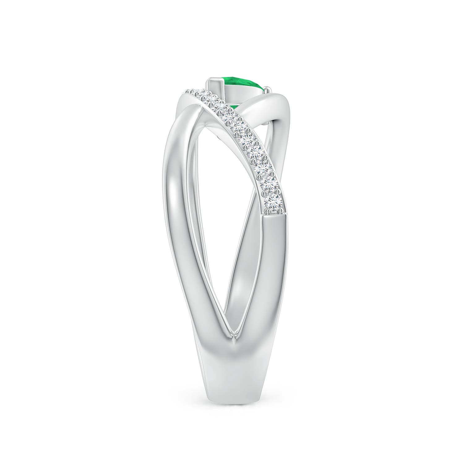 A - Emerald / 0.38 CT / 14 KT White Gold