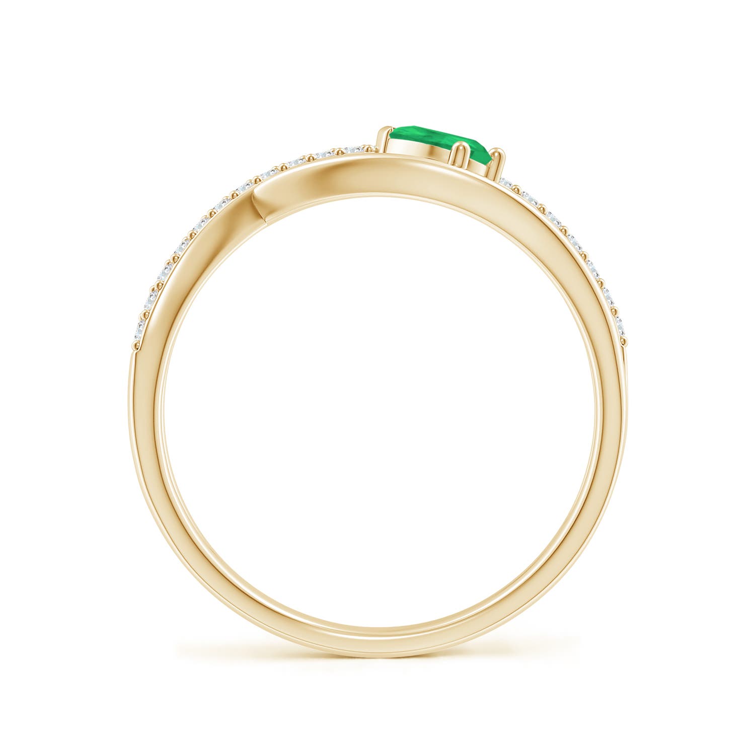 A - Emerald / 0.38 CT / 14 KT Yellow Gold