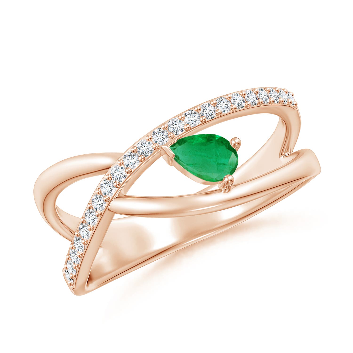 AA - Emerald / 0.38 CT / 14 KT Rose Gold