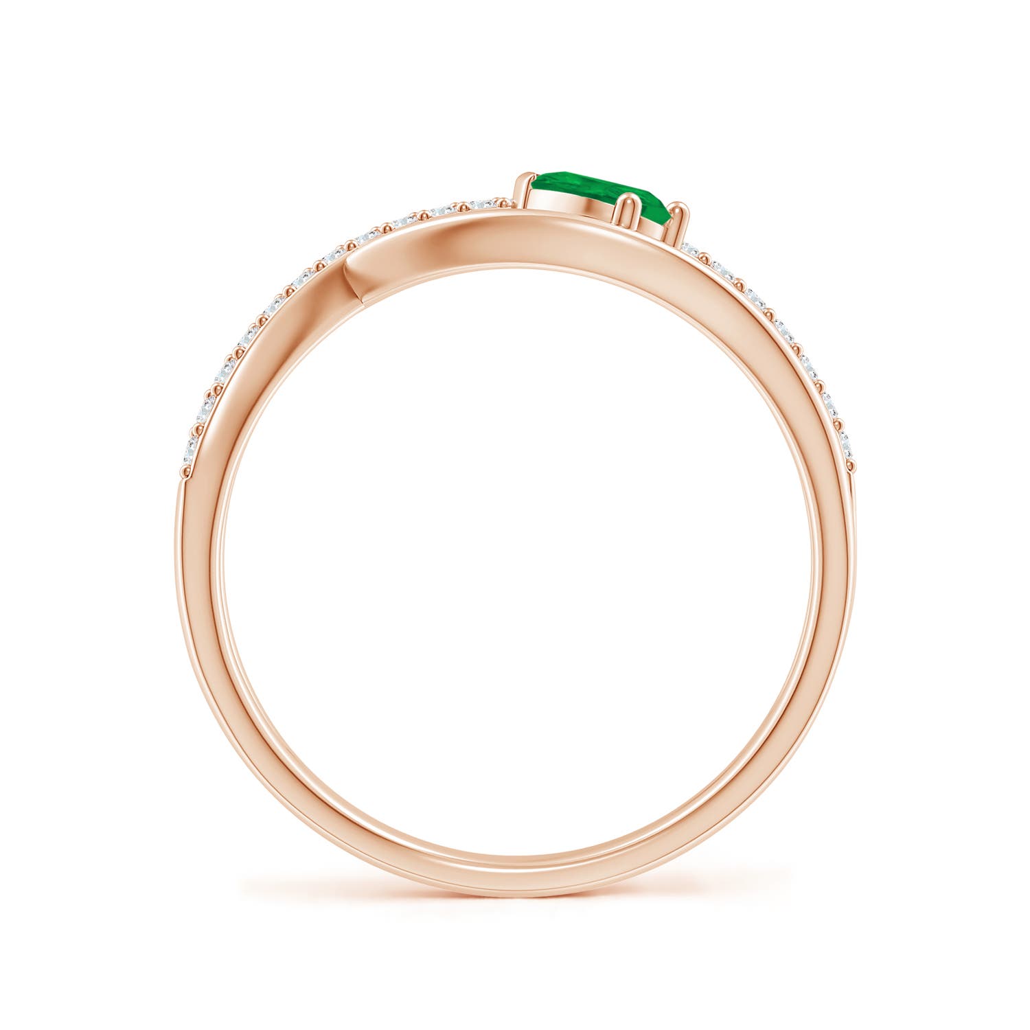 AA - Emerald / 0.38 CT / 14 KT Rose Gold