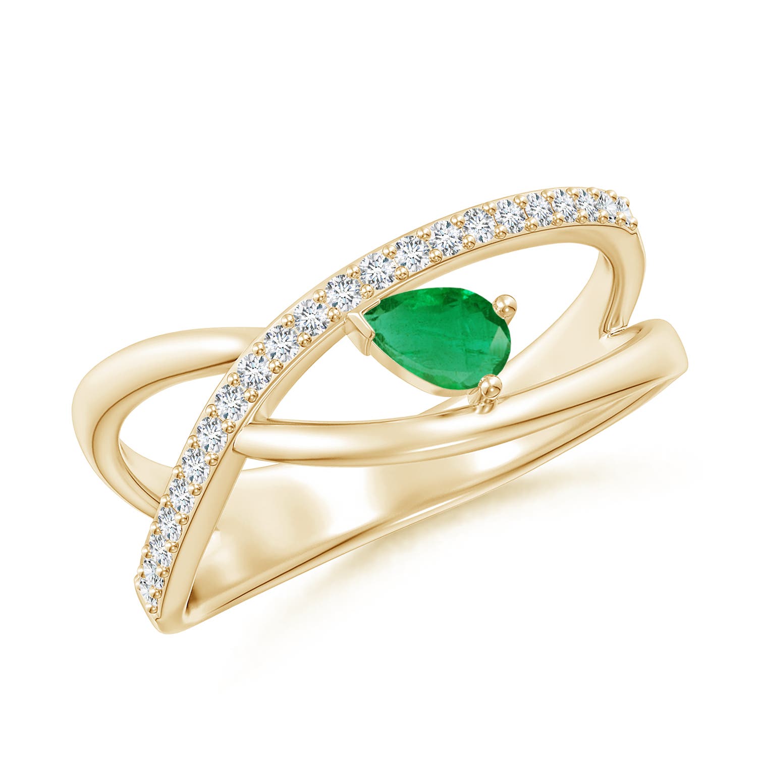 AA - Emerald / 0.38 CT / 14 KT Yellow Gold