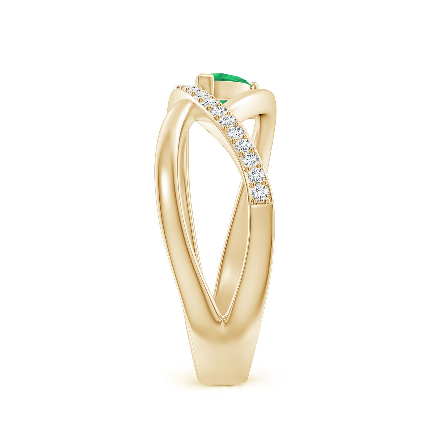 AA - Emerald / 0.38 CT / 14 KT Yellow Gold