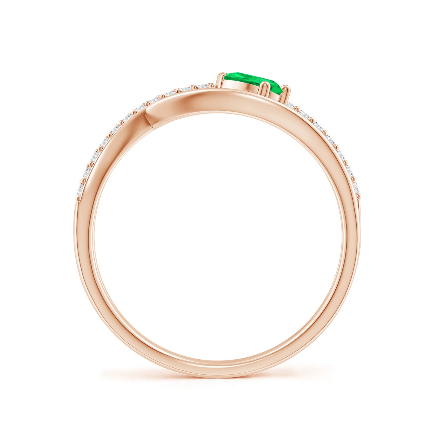 AAA - Emerald / 0.38 CT / 14 KT Rose Gold