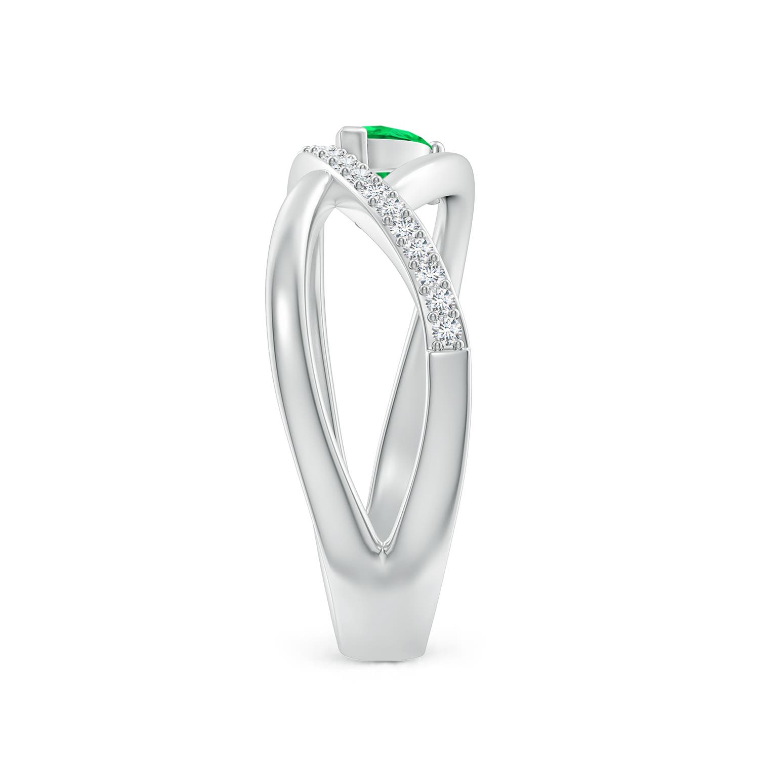 AAA - Emerald / 0.38 CT / 14 KT White Gold