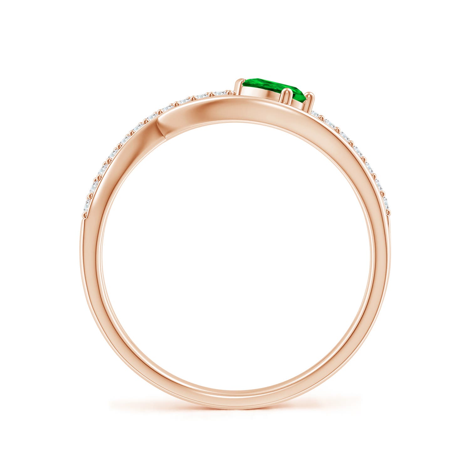 AAAA - Emerald / 0.38 CT / 14 KT Rose Gold