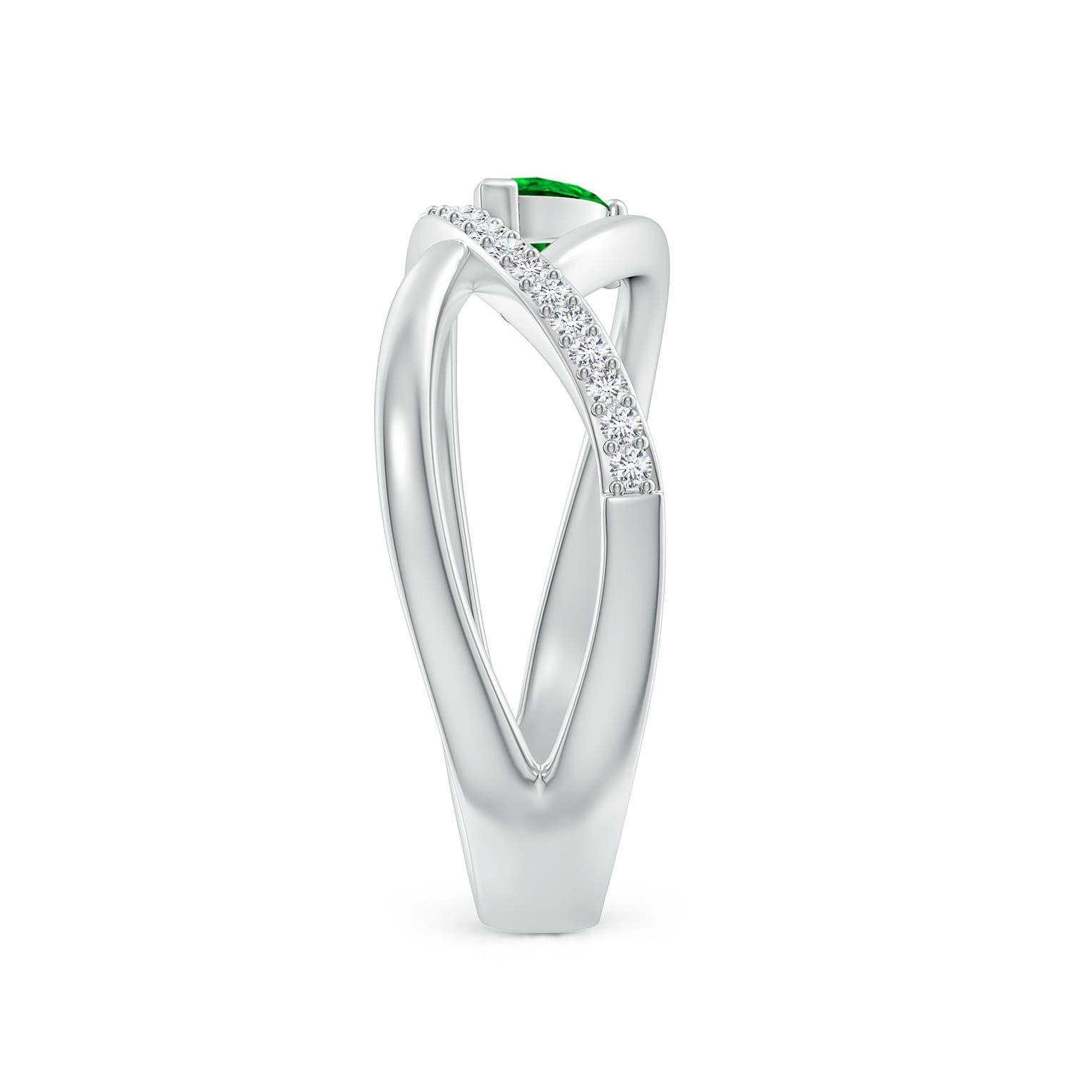 AAAA - Emerald / 0.38 CT / 14 KT White Gold