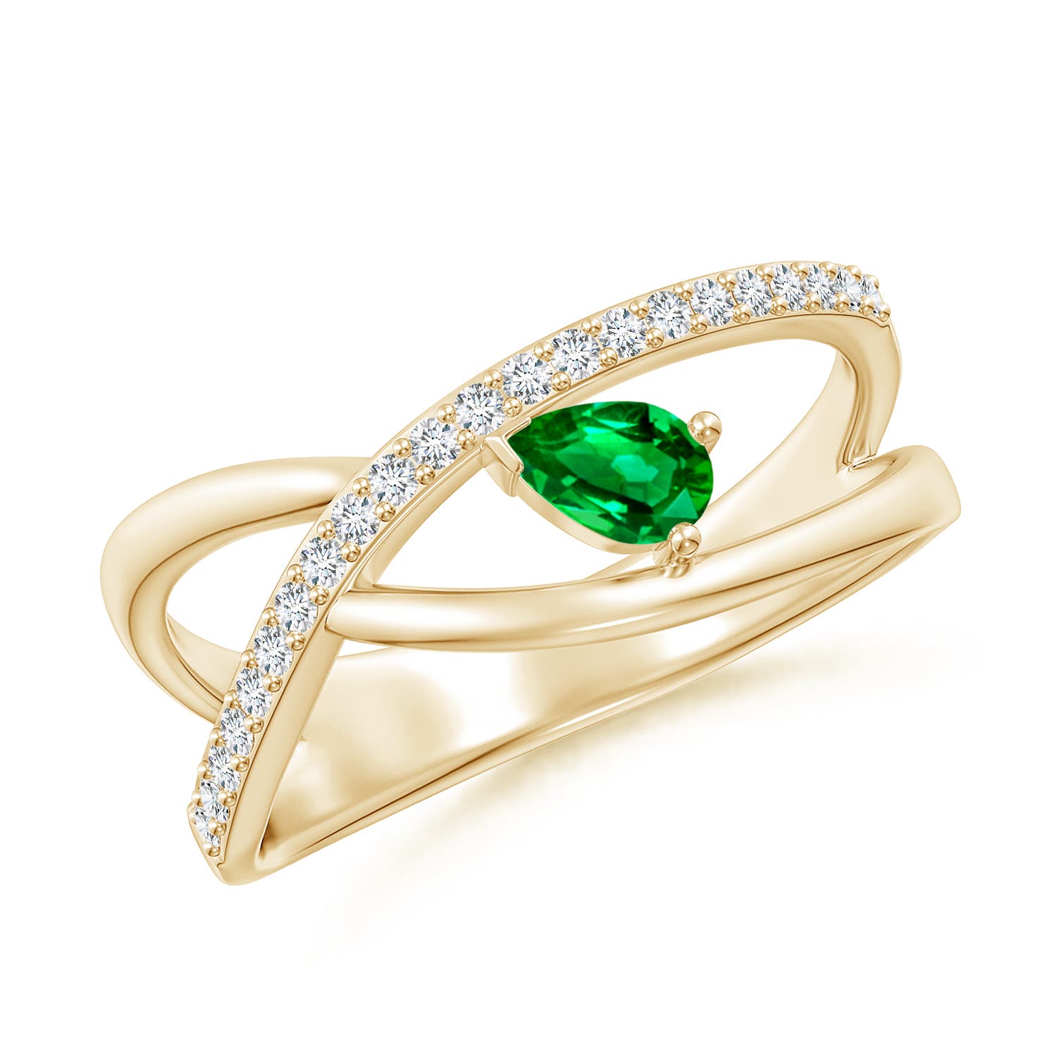 AAAA - Emerald / 0.38 CT / 14 KT Yellow Gold