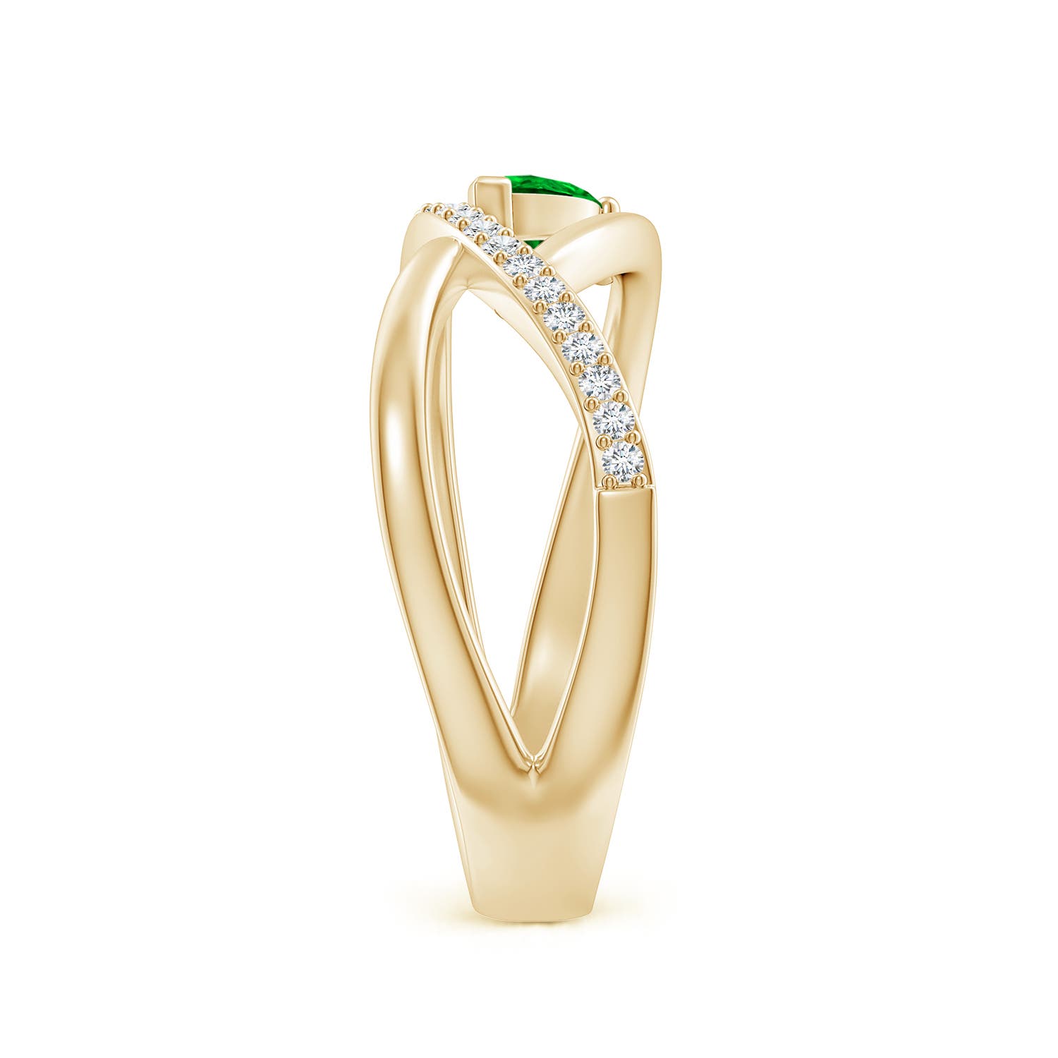 AAAA - Emerald / 0.38 CT / 14 KT Yellow Gold