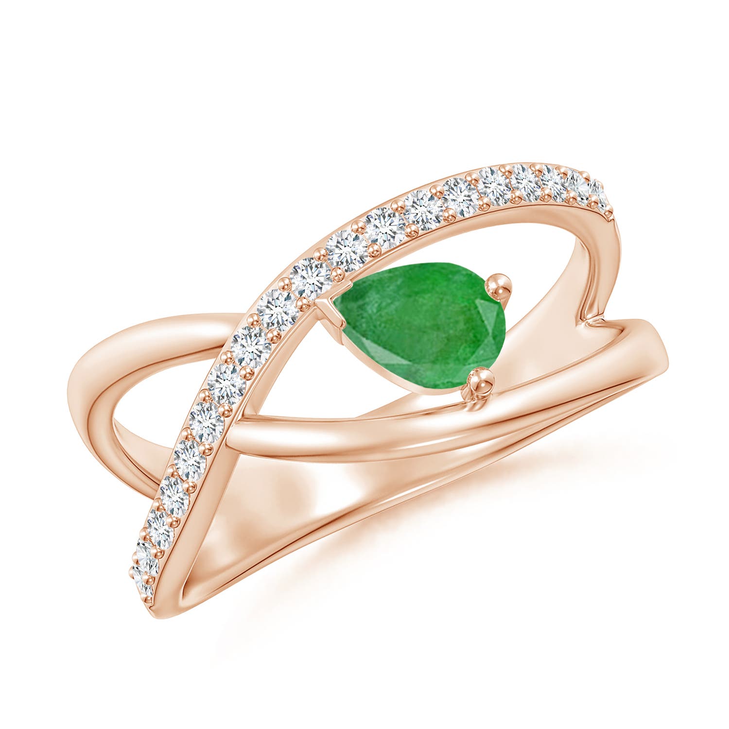 A - Emerald / 0.57 CT / 14 KT Rose Gold