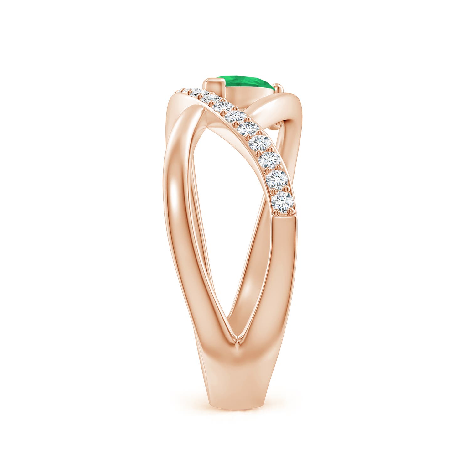 A - Emerald / 0.57 CT / 14 KT Rose Gold