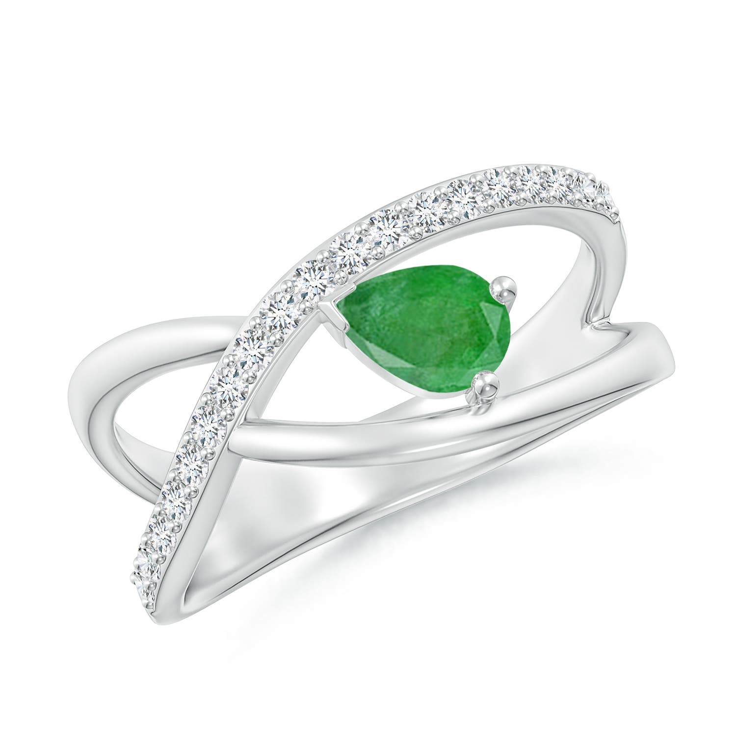 A - Emerald / 0.57 CT / 14 KT White Gold