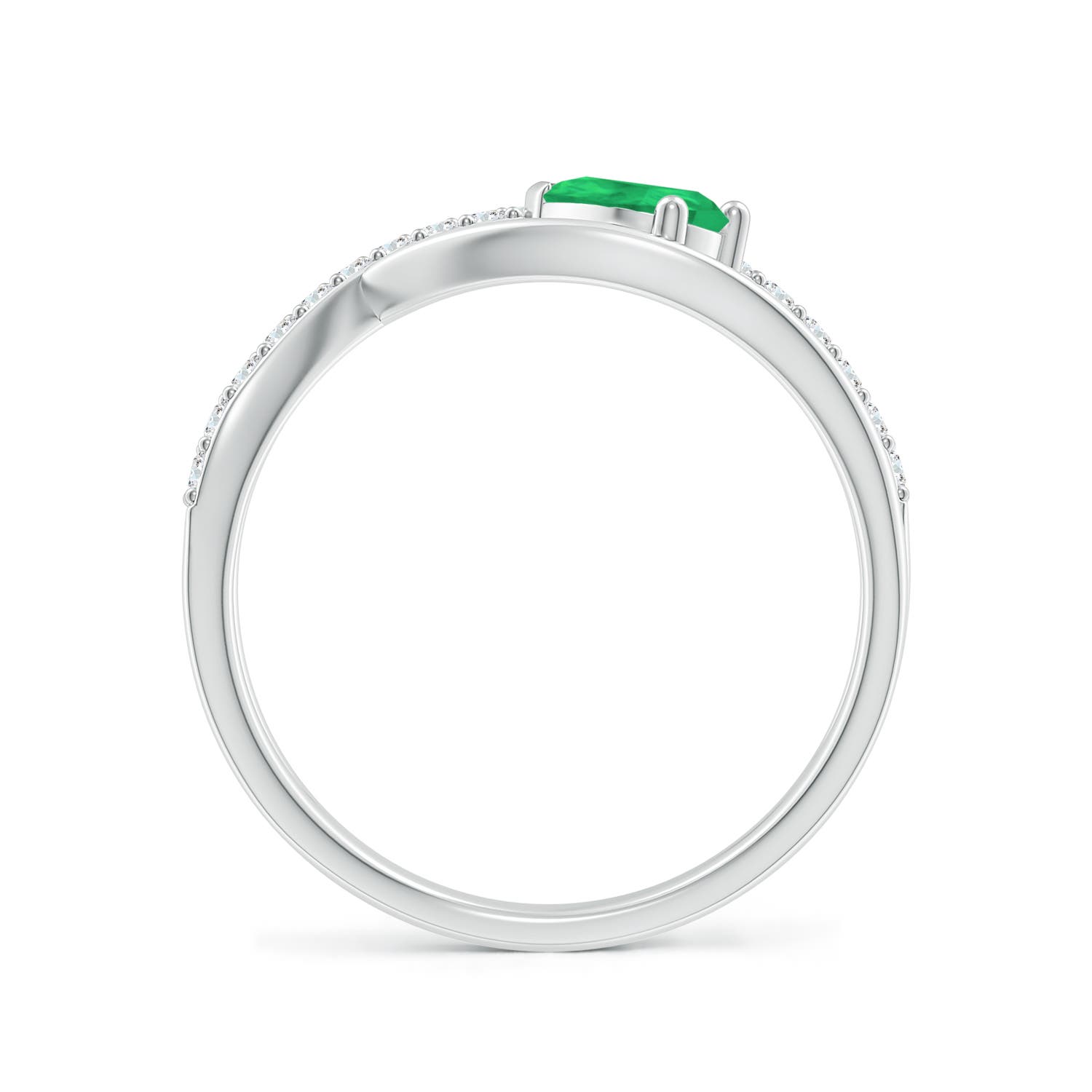 A - Emerald / 0.57 CT / 14 KT White Gold