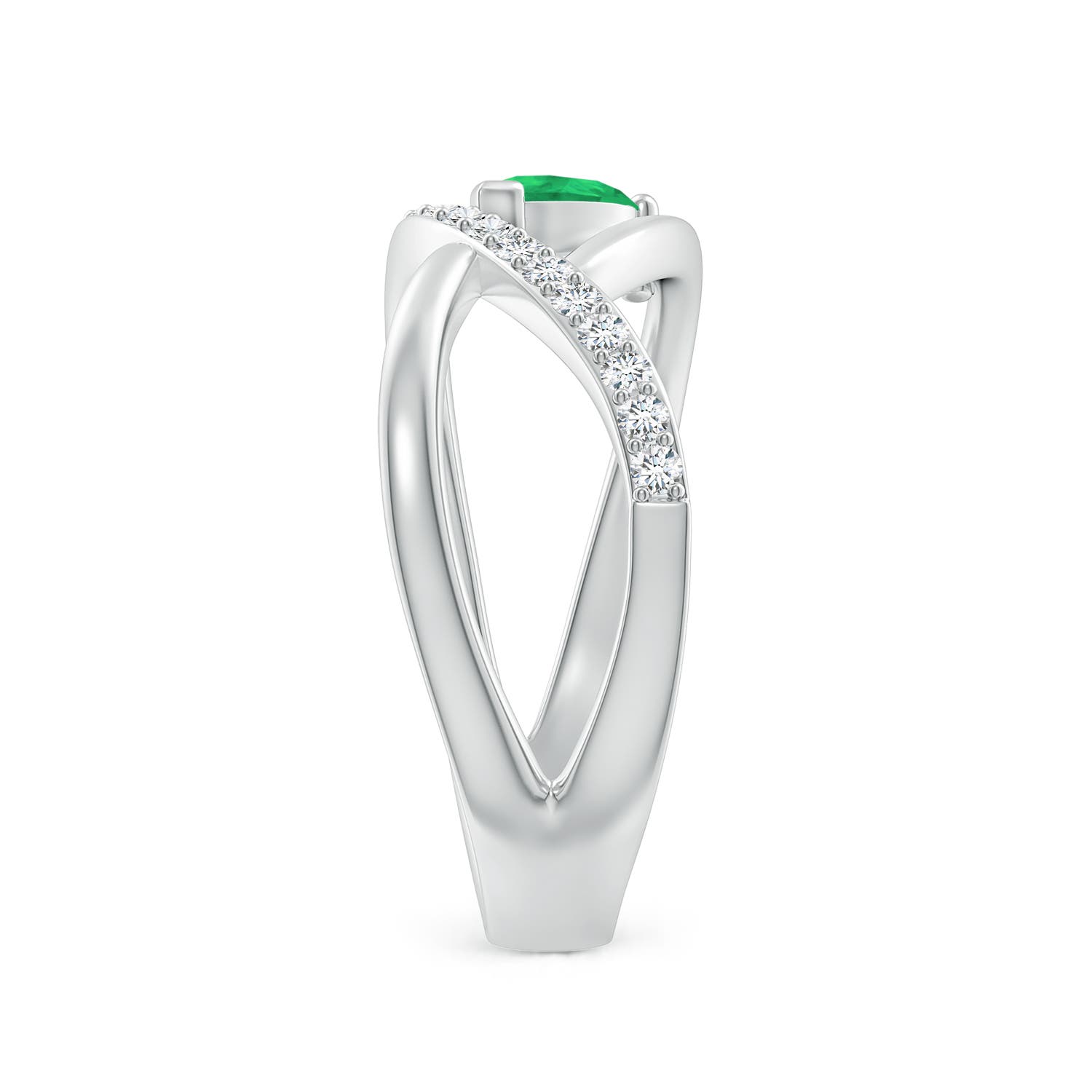 A - Emerald / 0.57 CT / 14 KT White Gold