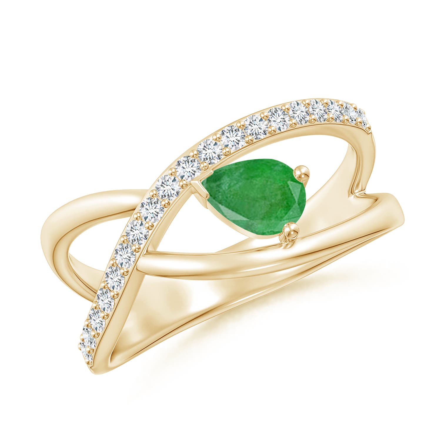 A - Emerald / 0.57 CT / 14 KT Yellow Gold