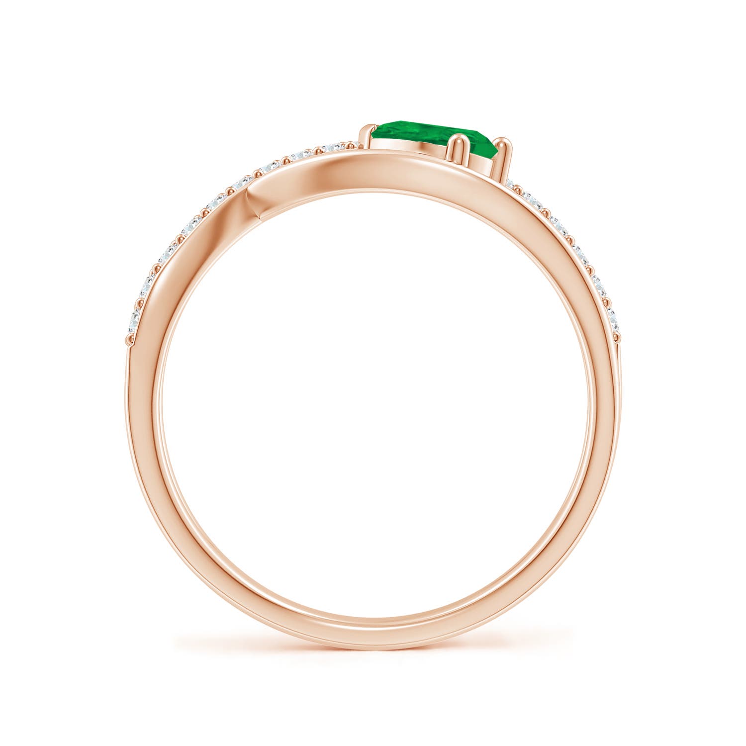 AA - Emerald / 0.57 CT / 14 KT Rose Gold