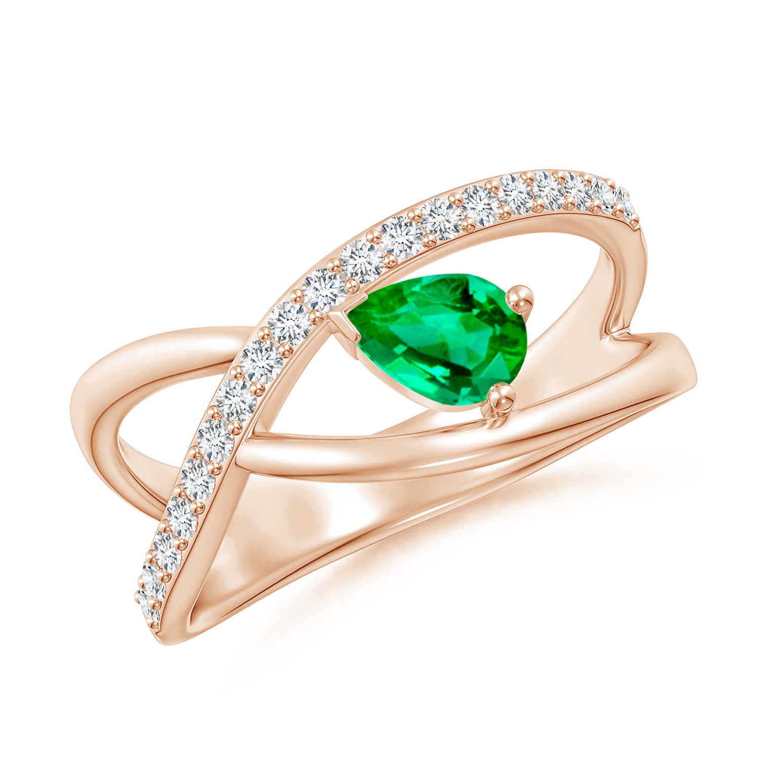 AAA - Emerald / 0.57 CT / 14 KT Rose Gold