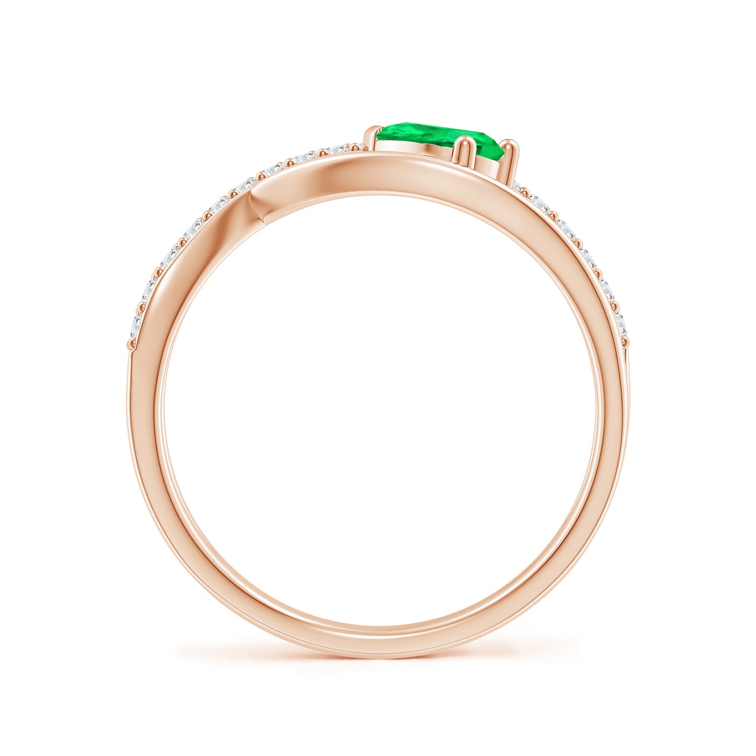 AAA - Emerald / 0.57 CT / 14 KT Rose Gold