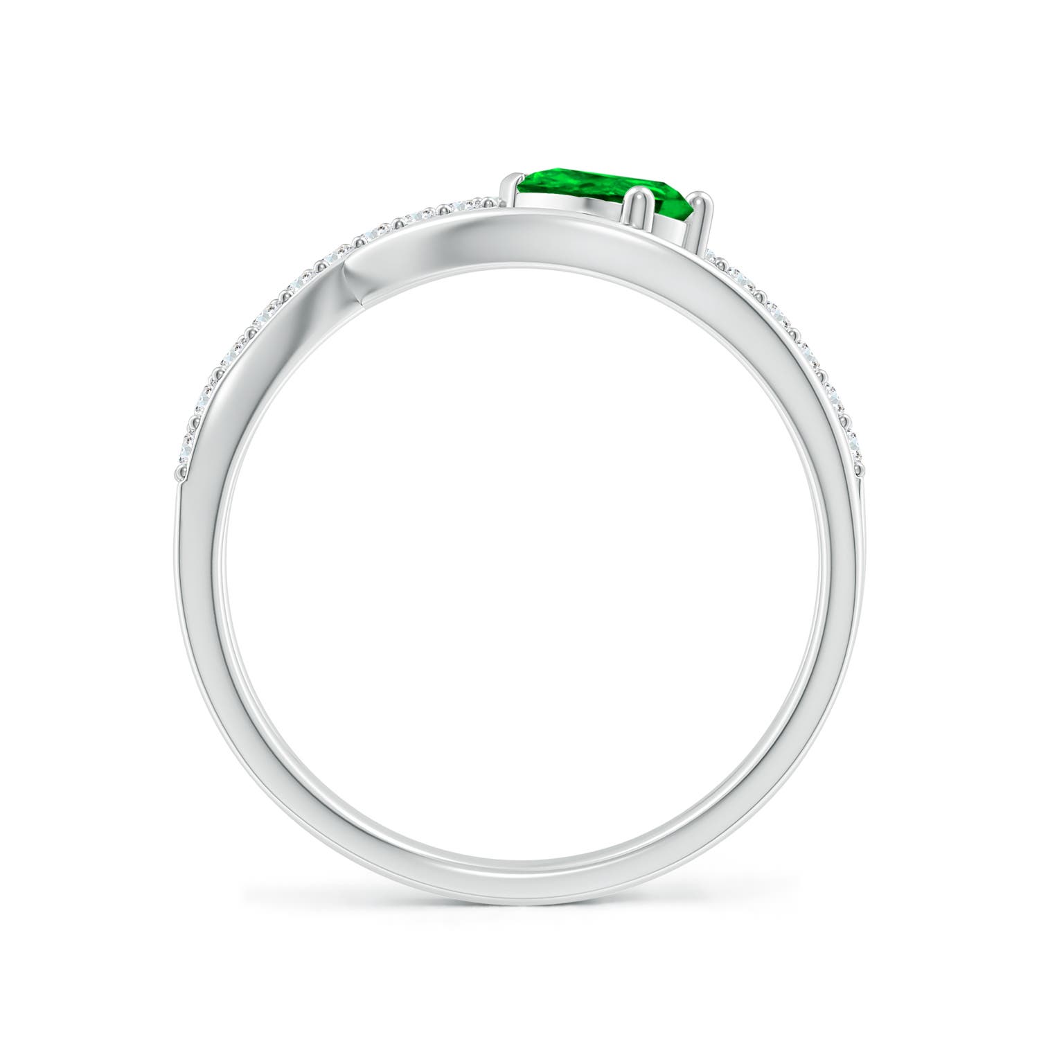 AAAA - Emerald / 0.57 CT / 14 KT White Gold