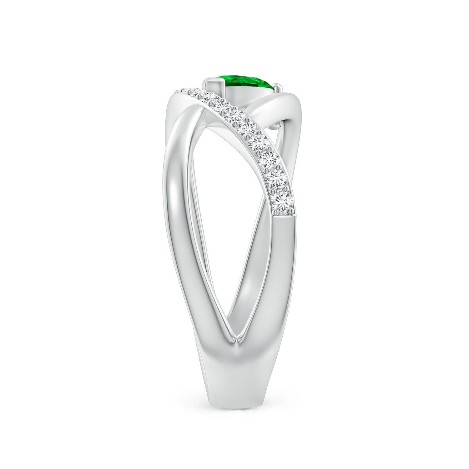 AAAA - Emerald / 0.57 CT / 14 KT White Gold