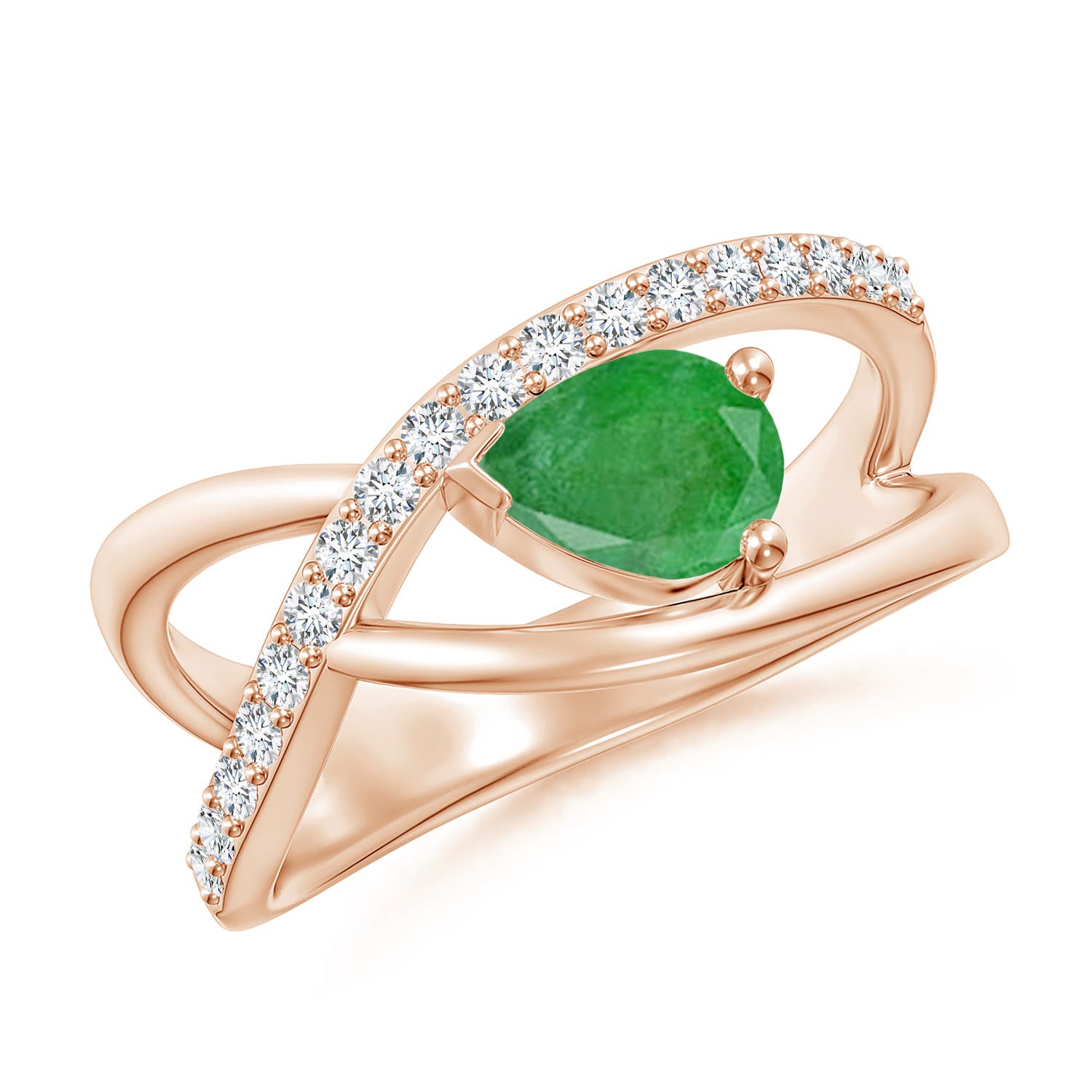 A - Emerald / 0.82 CT / 14 KT Rose Gold