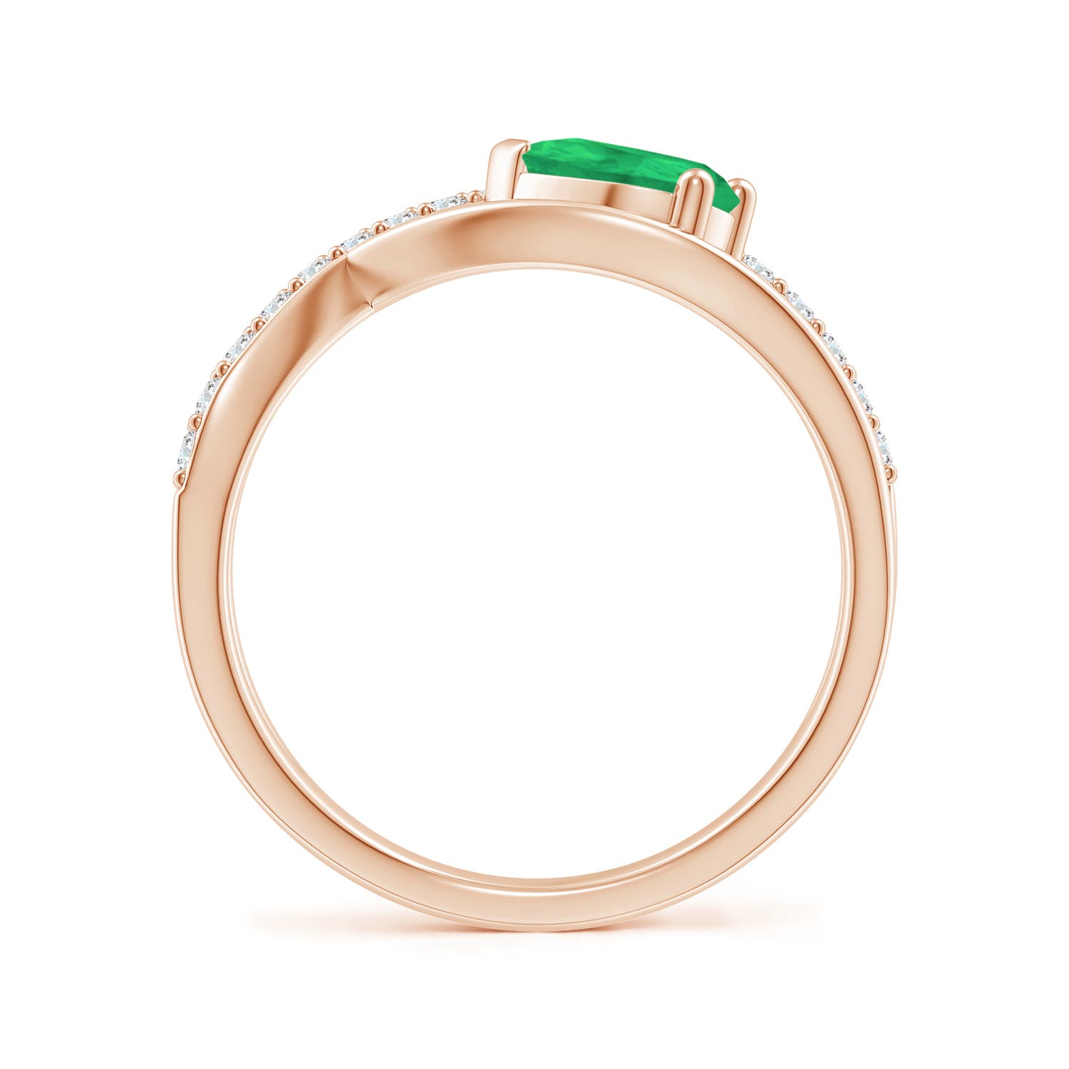 A - Emerald / 0.82 CT / 14 KT Rose Gold