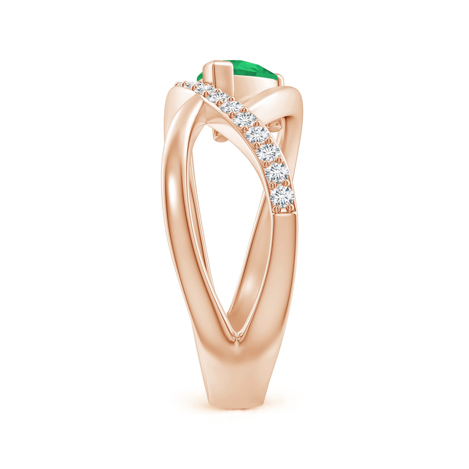 A - Emerald / 0.82 CT / 14 KT Rose Gold