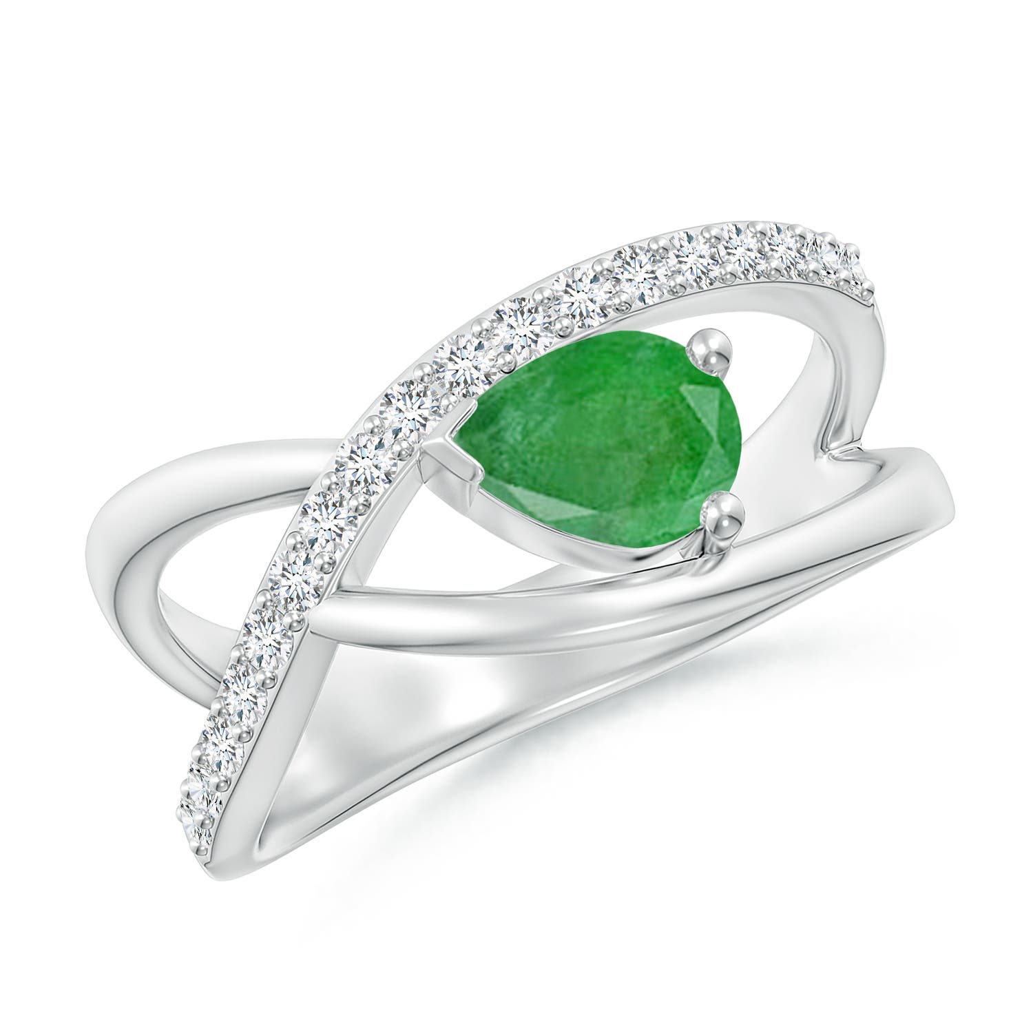 A - Emerald / 0.82 CT / 14 KT White Gold