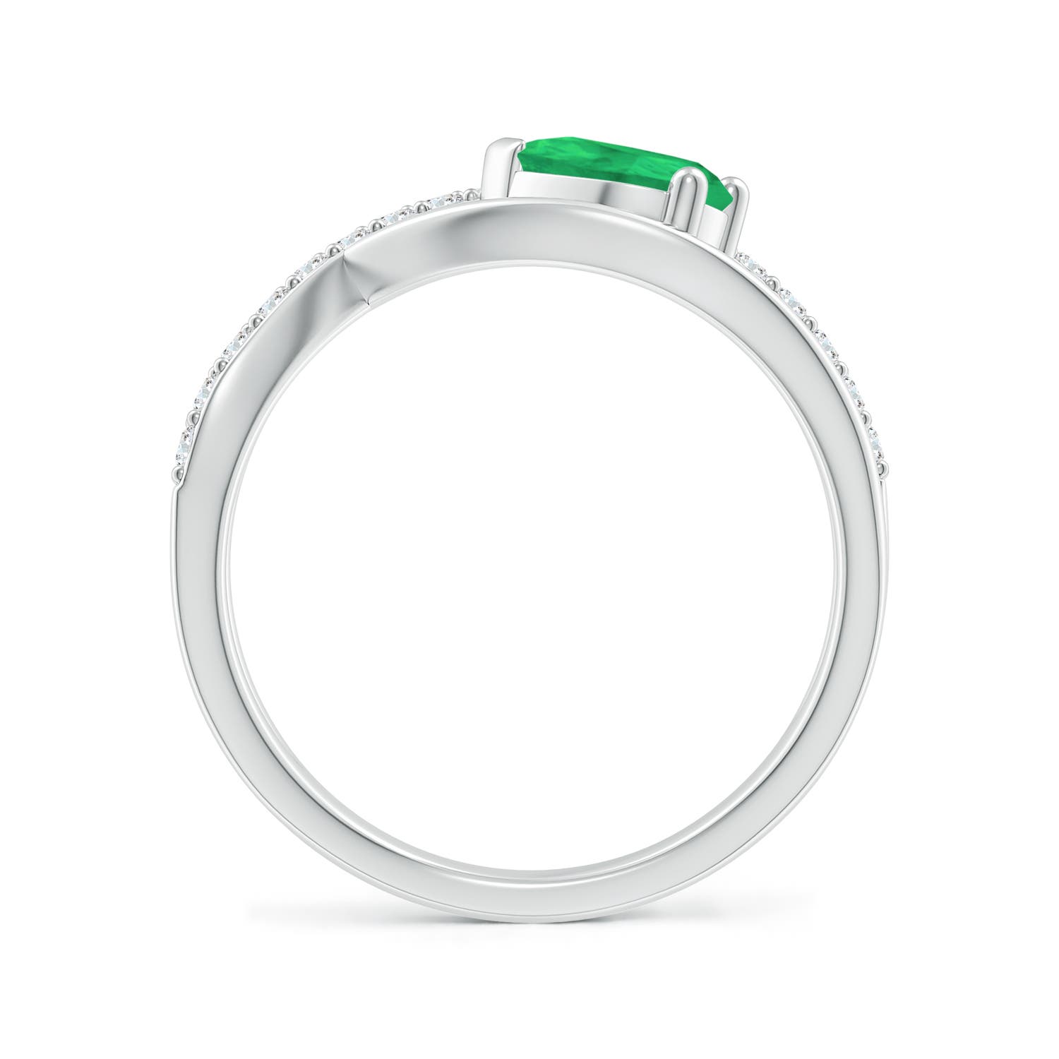 A - Emerald / 0.82 CT / 14 KT White Gold