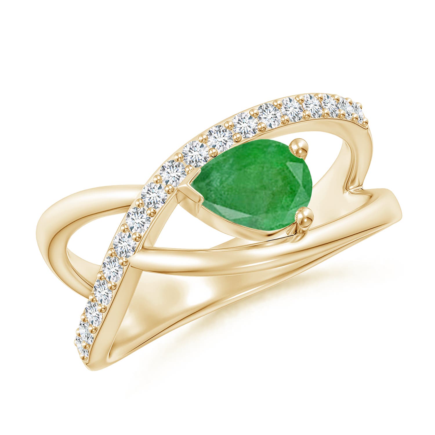 A - Emerald / 0.82 CT / 14 KT Yellow Gold