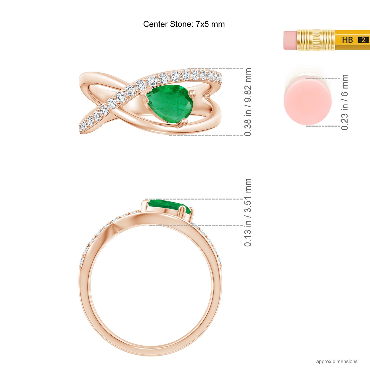 AA - Emerald / 0.82 CT / 14 KT Rose Gold