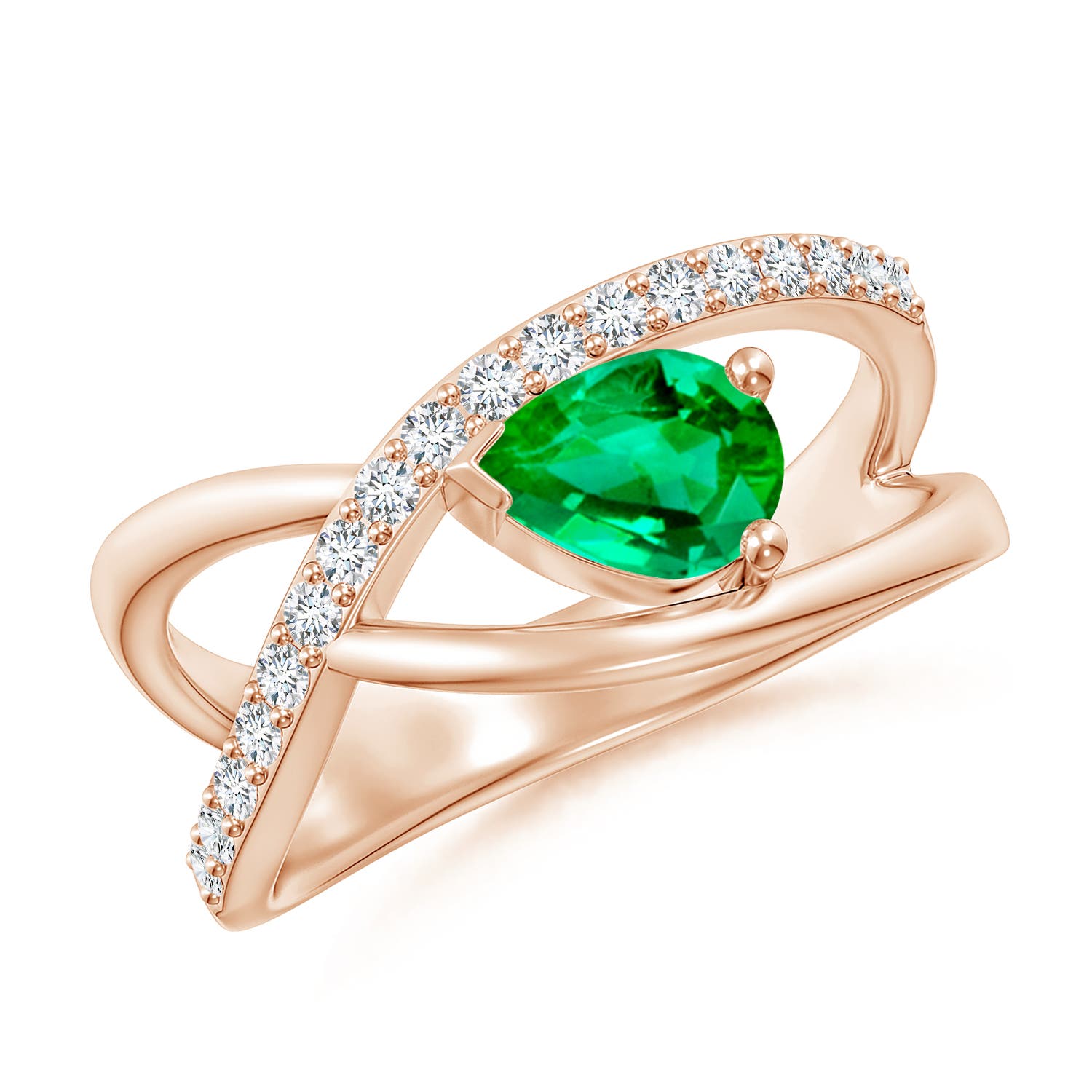 AAA - Emerald / 0.82 CT / 14 KT Rose Gold