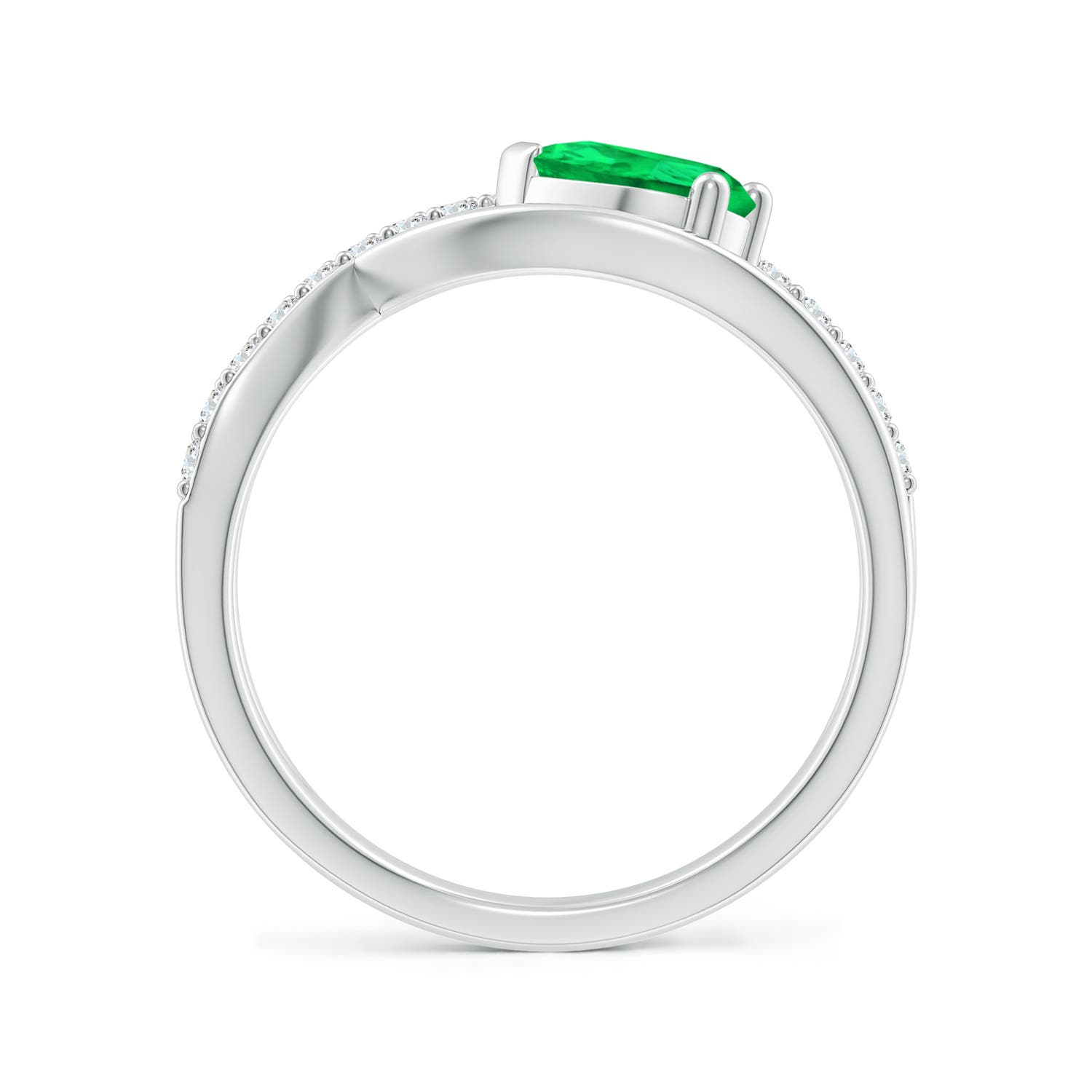 AAA - Emerald / 0.82 CT / 14 KT White Gold