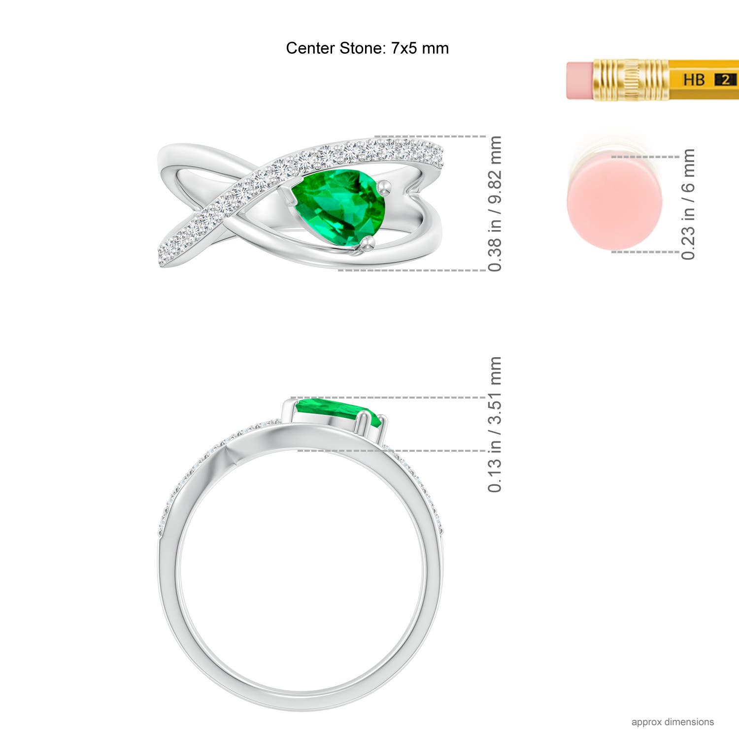 AAA - Emerald / 0.82 CT / 14 KT White Gold