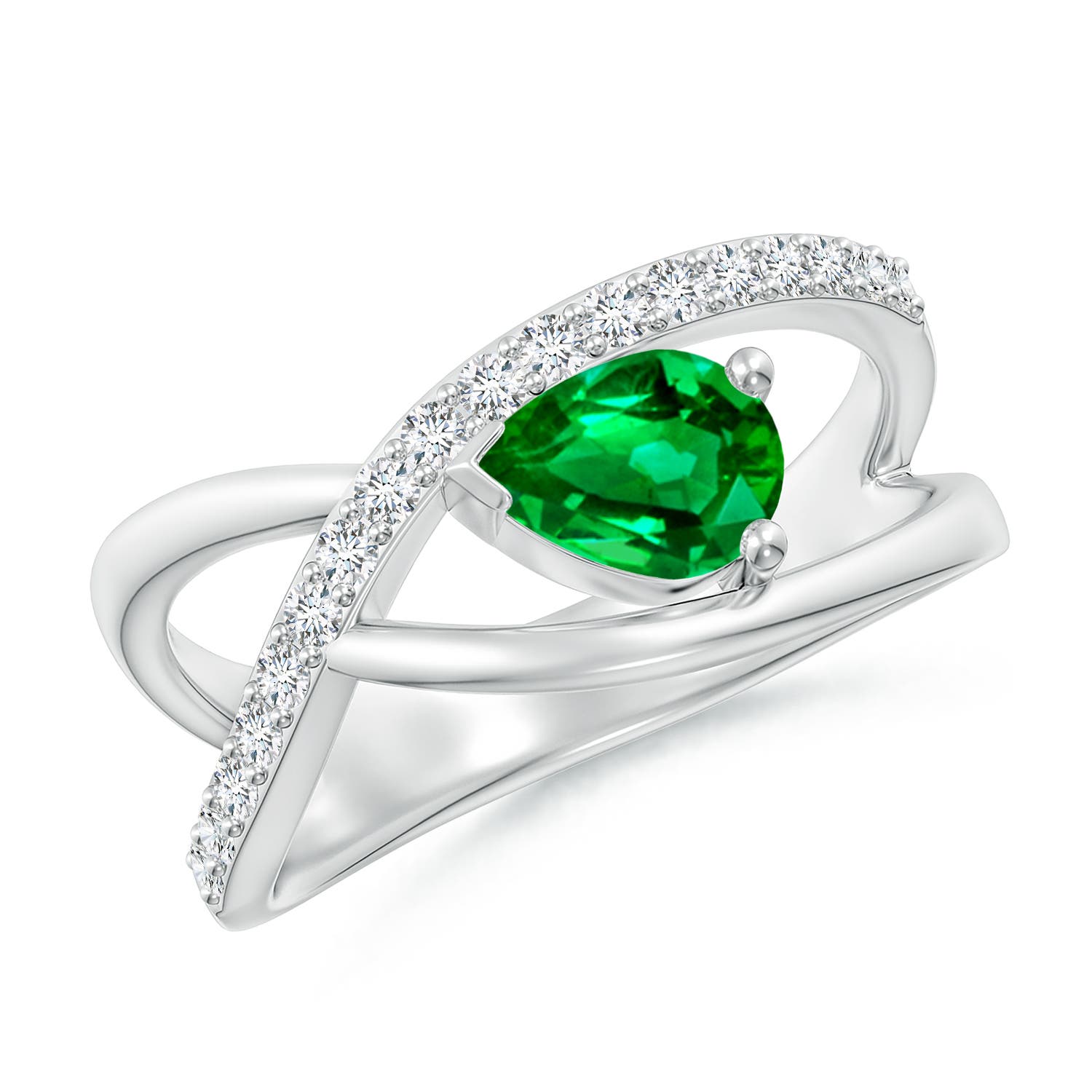 AAAA - Emerald / 0.82 CT / 14 KT White Gold