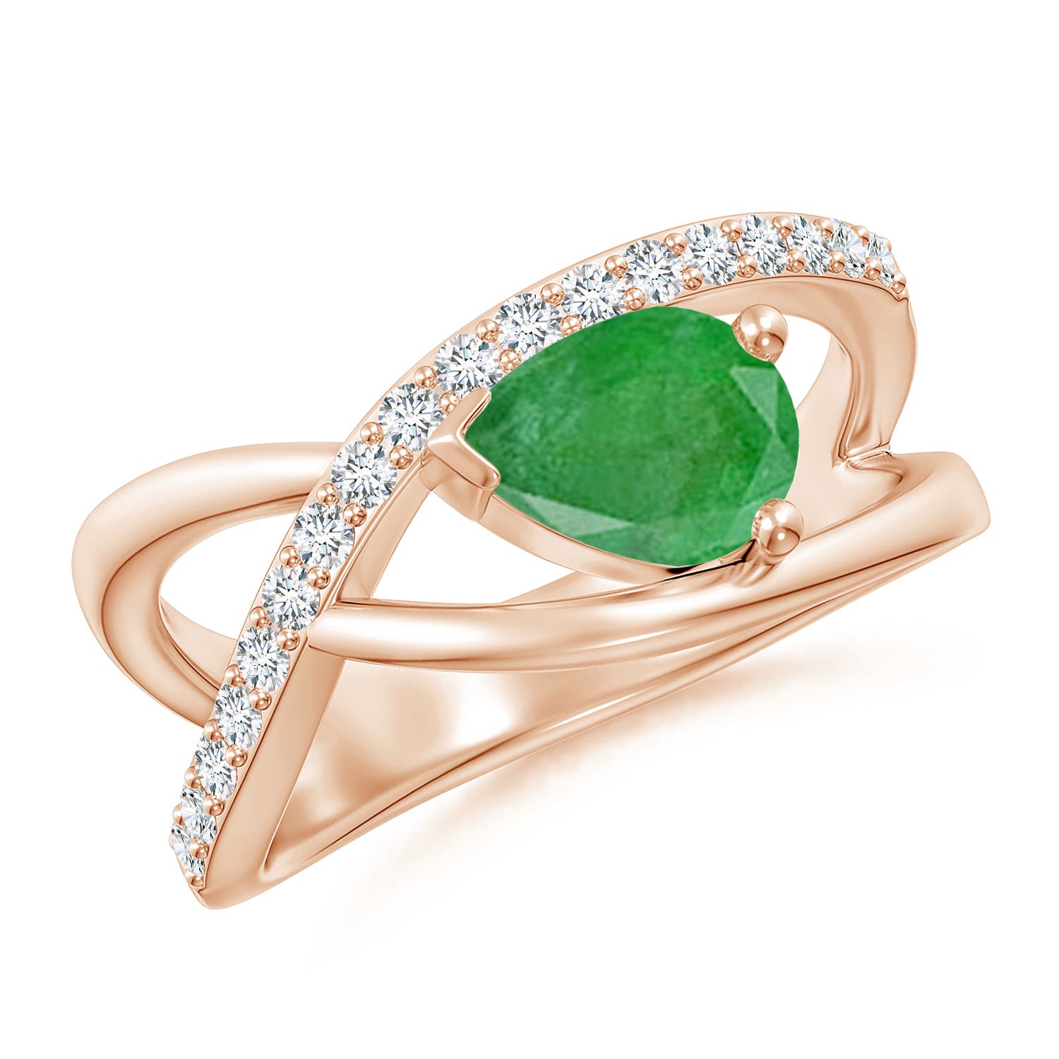 A - Emerald / 1.2 CT / 14 KT Rose Gold