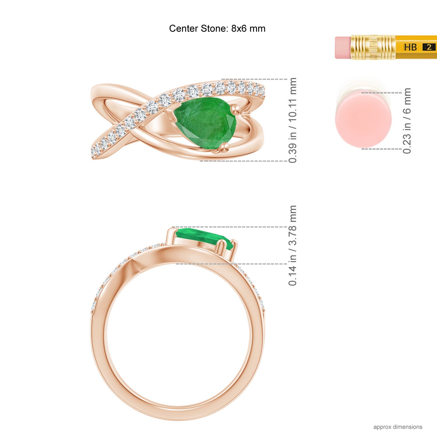 A - Emerald / 1.2 CT / 14 KT Rose Gold