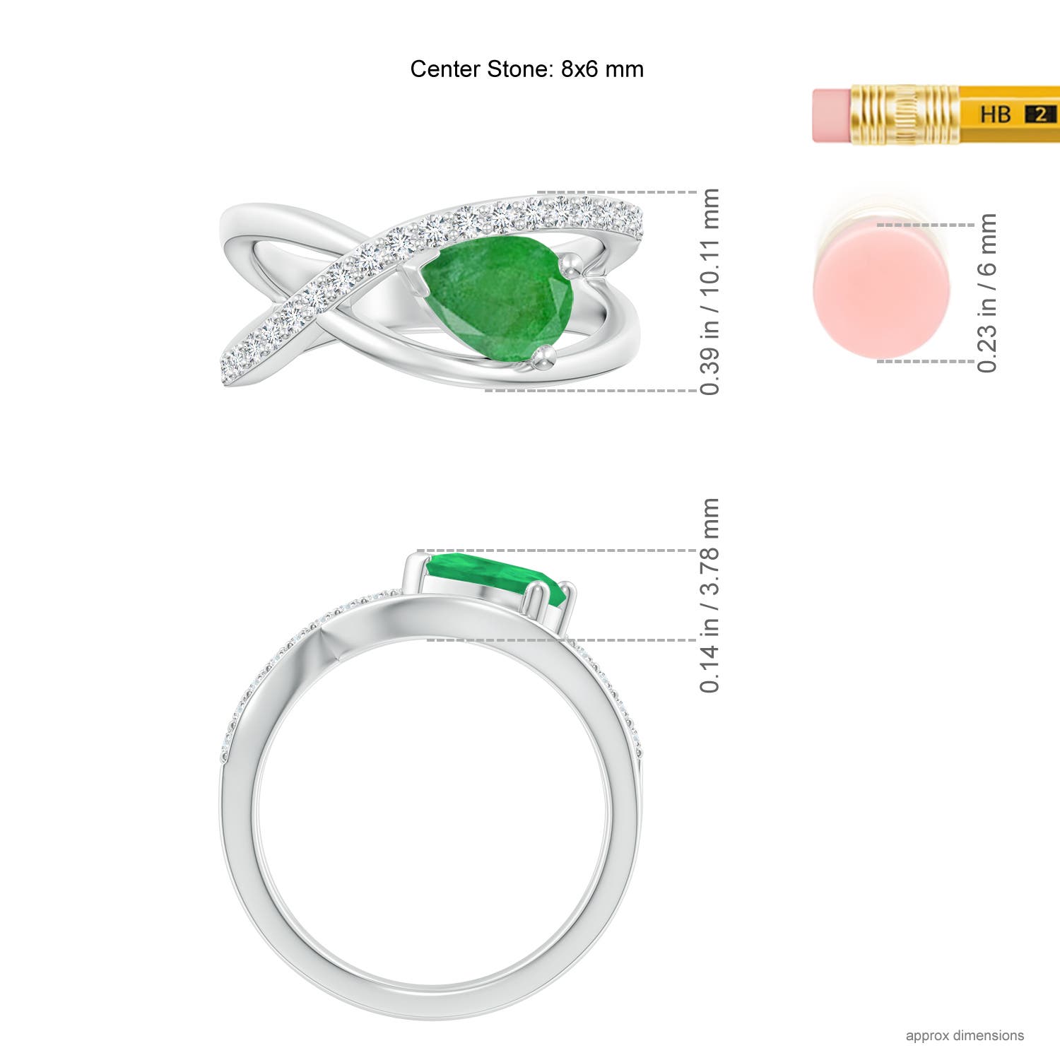 A - Emerald / 1.2 CT / 14 KT White Gold