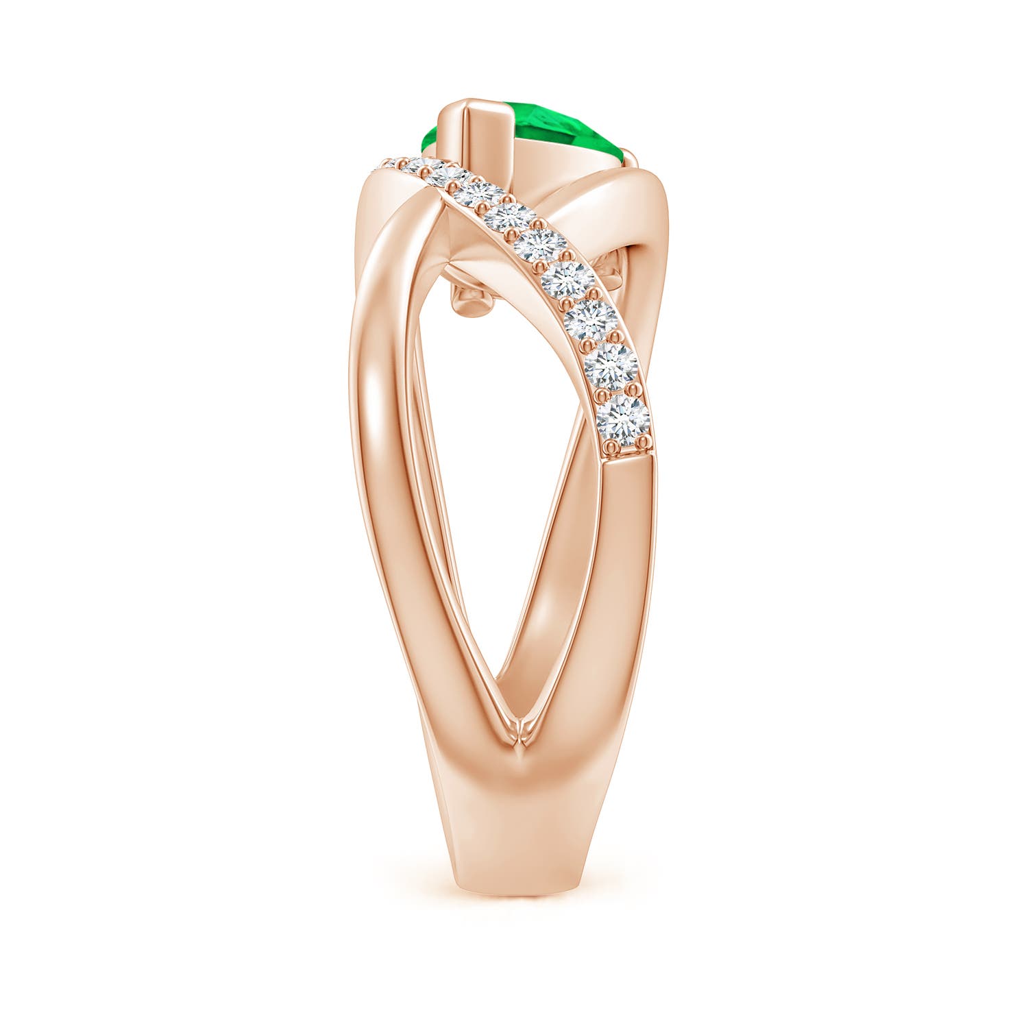 AAA - Emerald / 1.2 CT / 14 KT Rose Gold