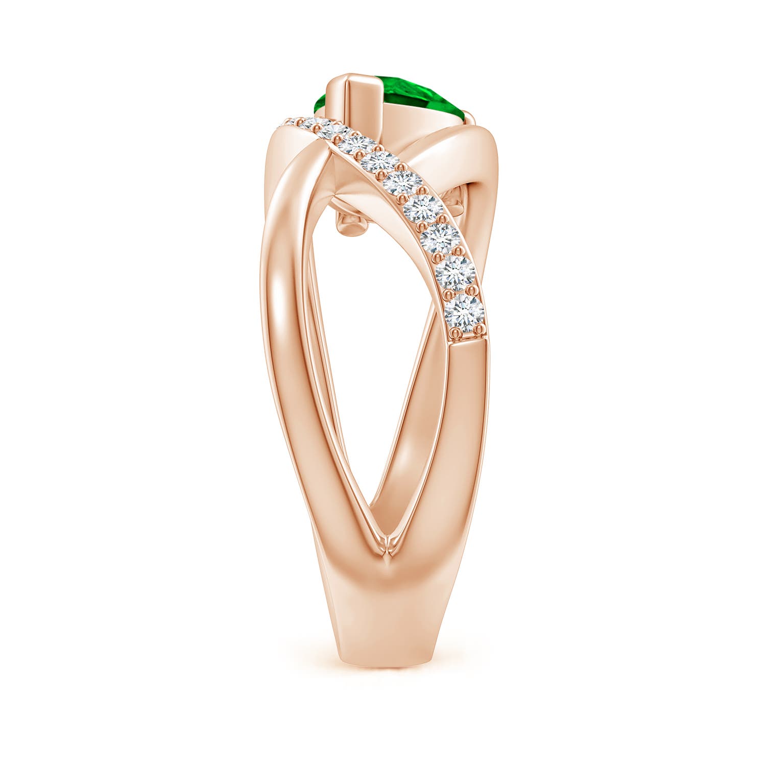 AAAA - Emerald / 1.2 CT / 14 KT Rose Gold