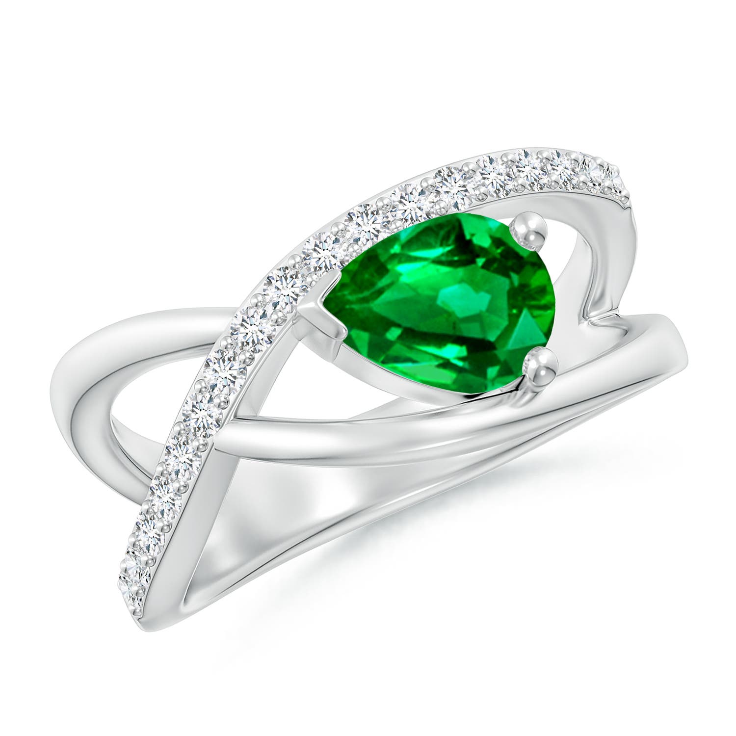 AAAA - Emerald / 1.2 CT / 14 KT White Gold