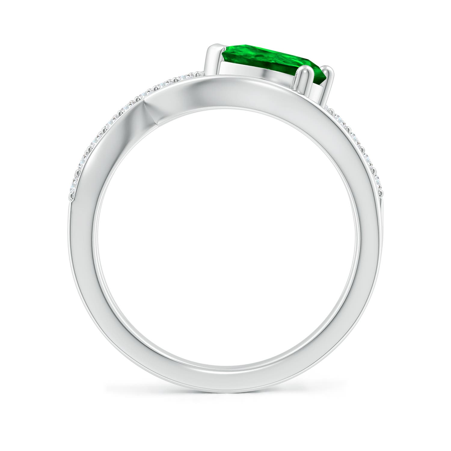 AAAA - Emerald / 1.2 CT / 14 KT White Gold