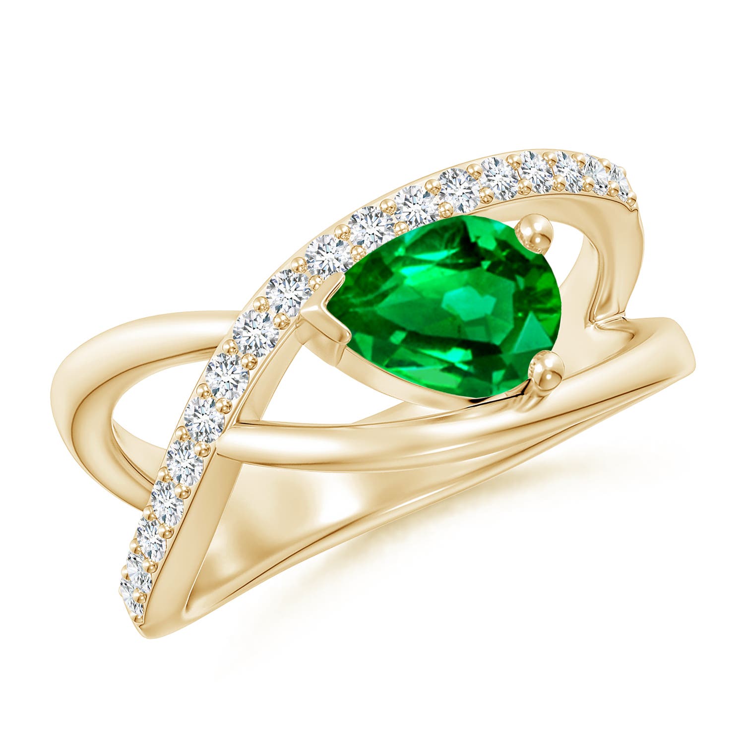 AAAA - Emerald / 1.2 CT / 14 KT Yellow Gold