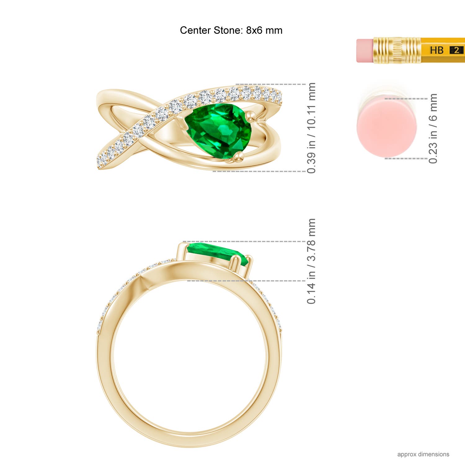 AAAA - Emerald / 1.2 CT / 14 KT Yellow Gold