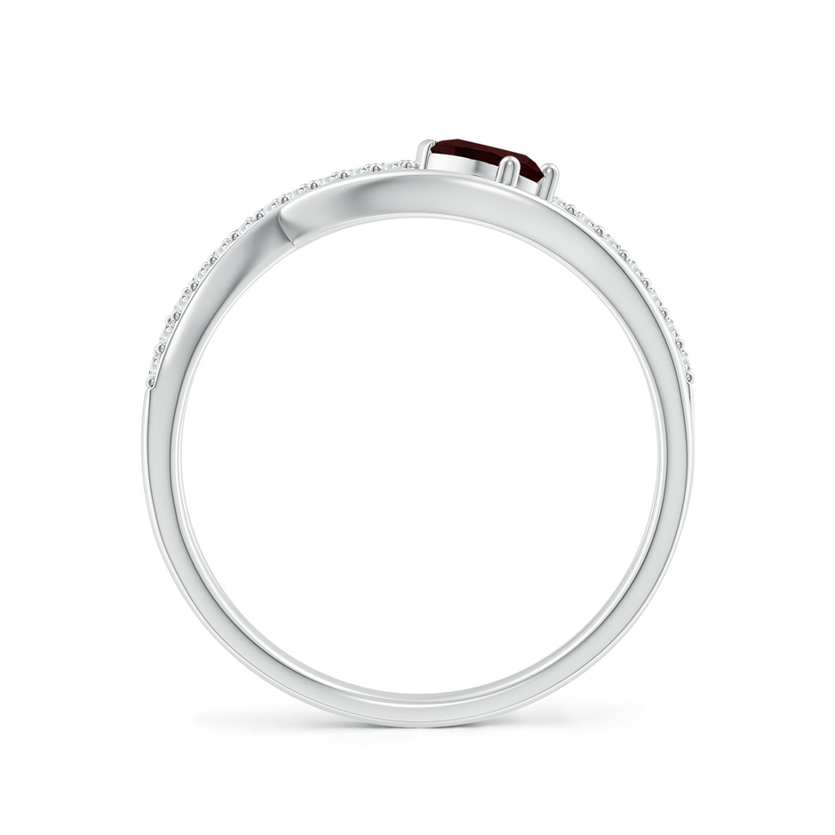 5x3mm A Criss Cross Pear Shaped Garnet Ring with Diamond Accents in P950 Platinum side 199