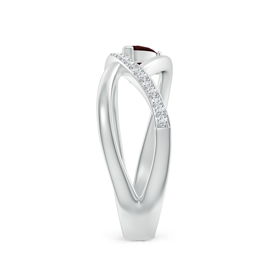 5x3mm A Criss Cross Pear Shaped Garnet Ring with Diamond Accents in P950 Platinum side 299