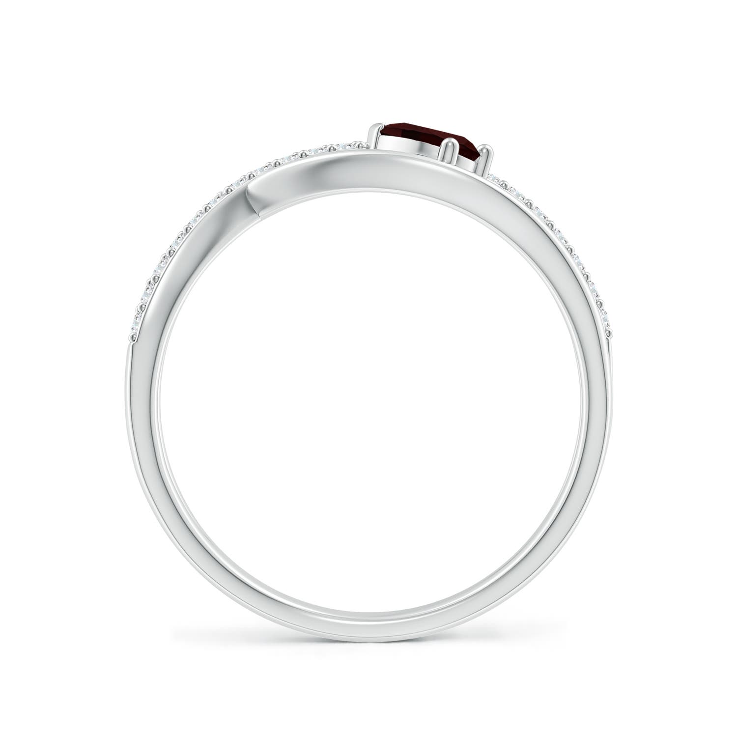 A - Garnet / 0.43 CT / 14 KT White Gold