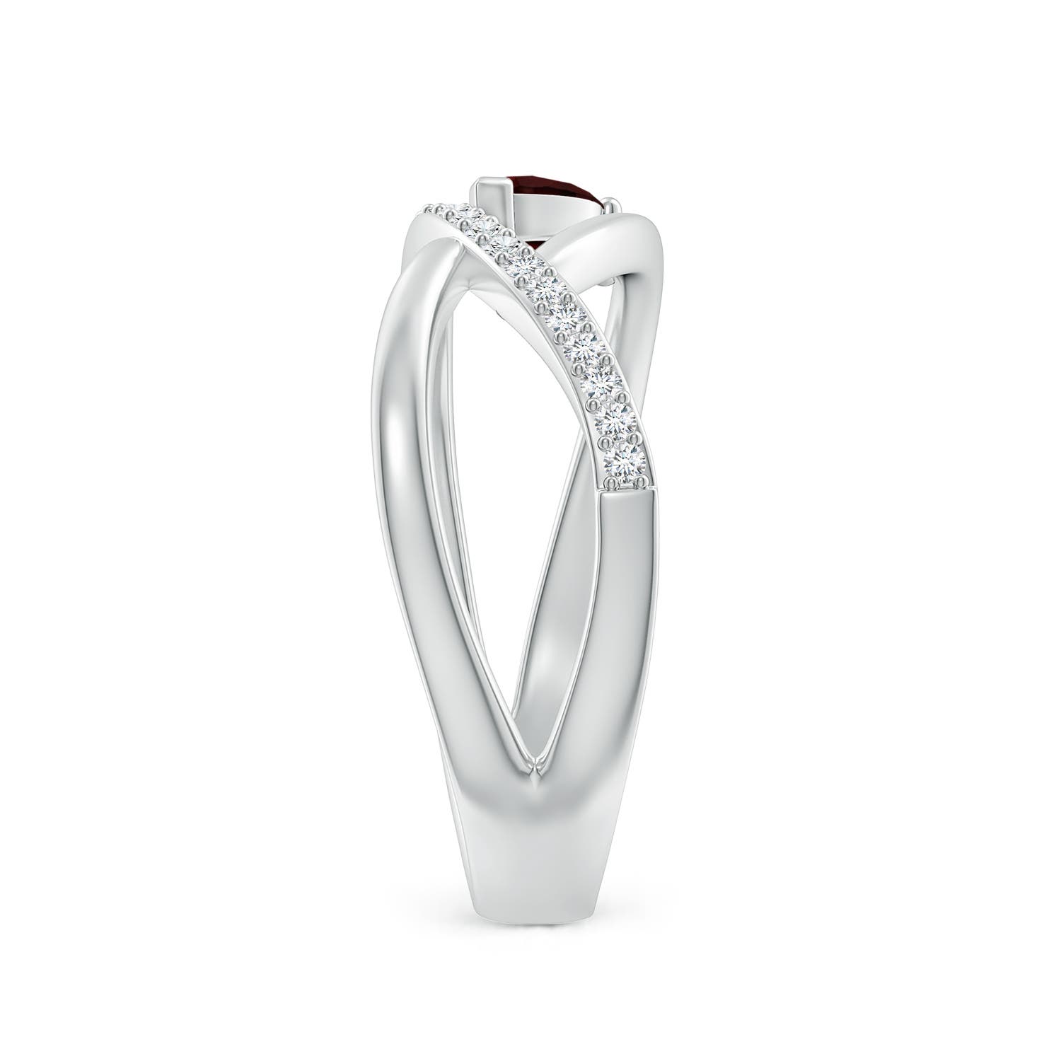 A - Garnet / 0.43 CT / 14 KT White Gold