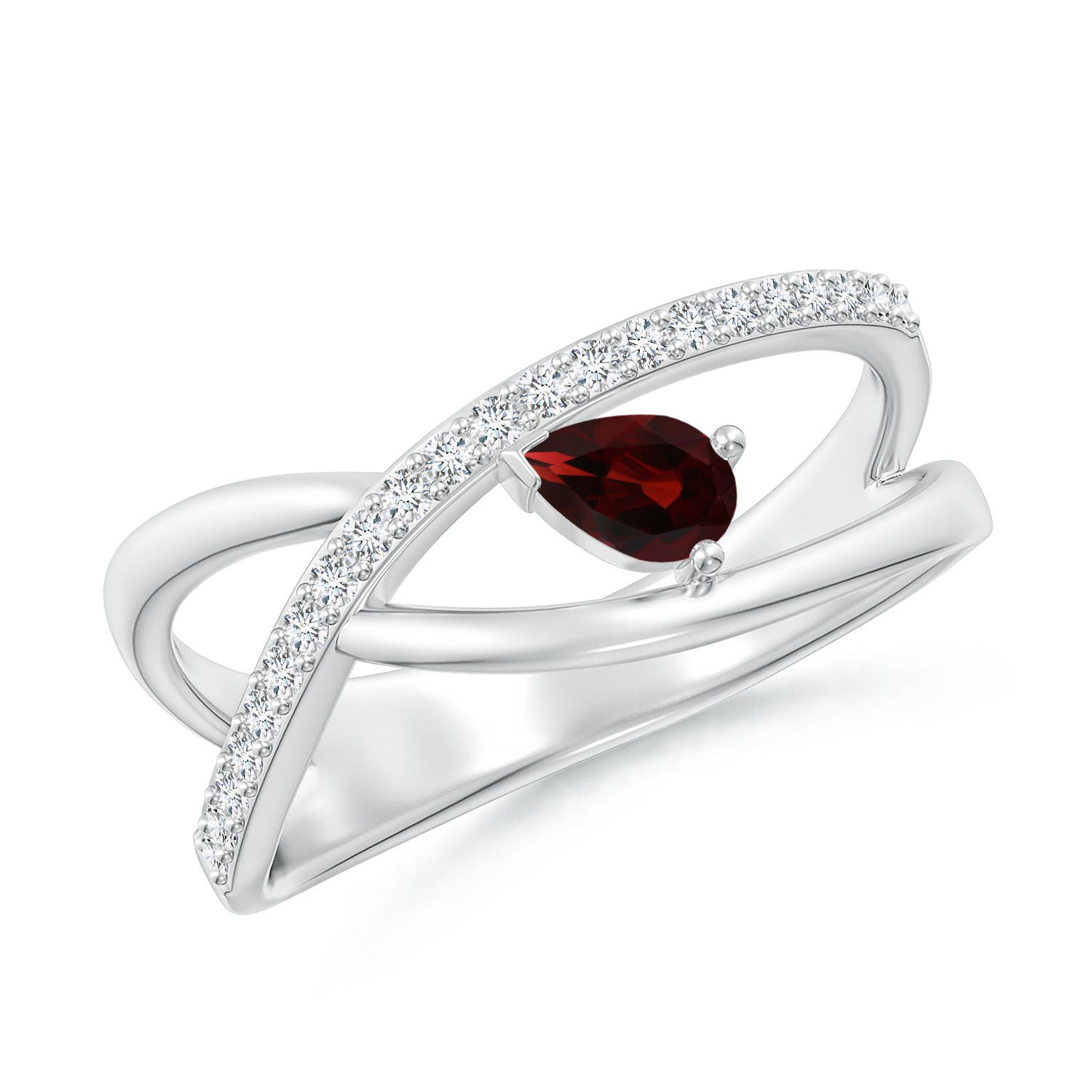 AA - Garnet / 0.43 CT / 14 KT White Gold