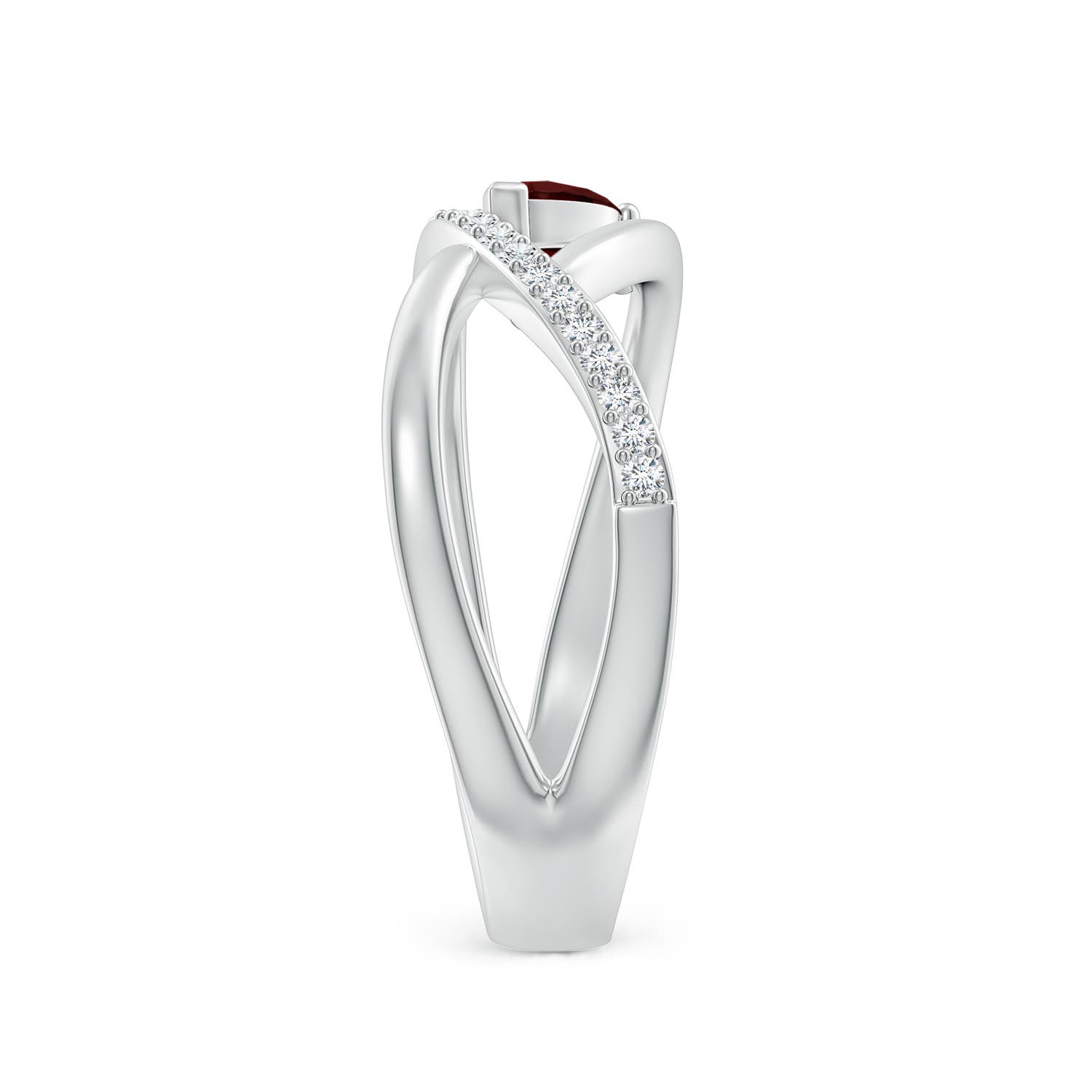 AA - Garnet / 0.43 CT / 14 KT White Gold