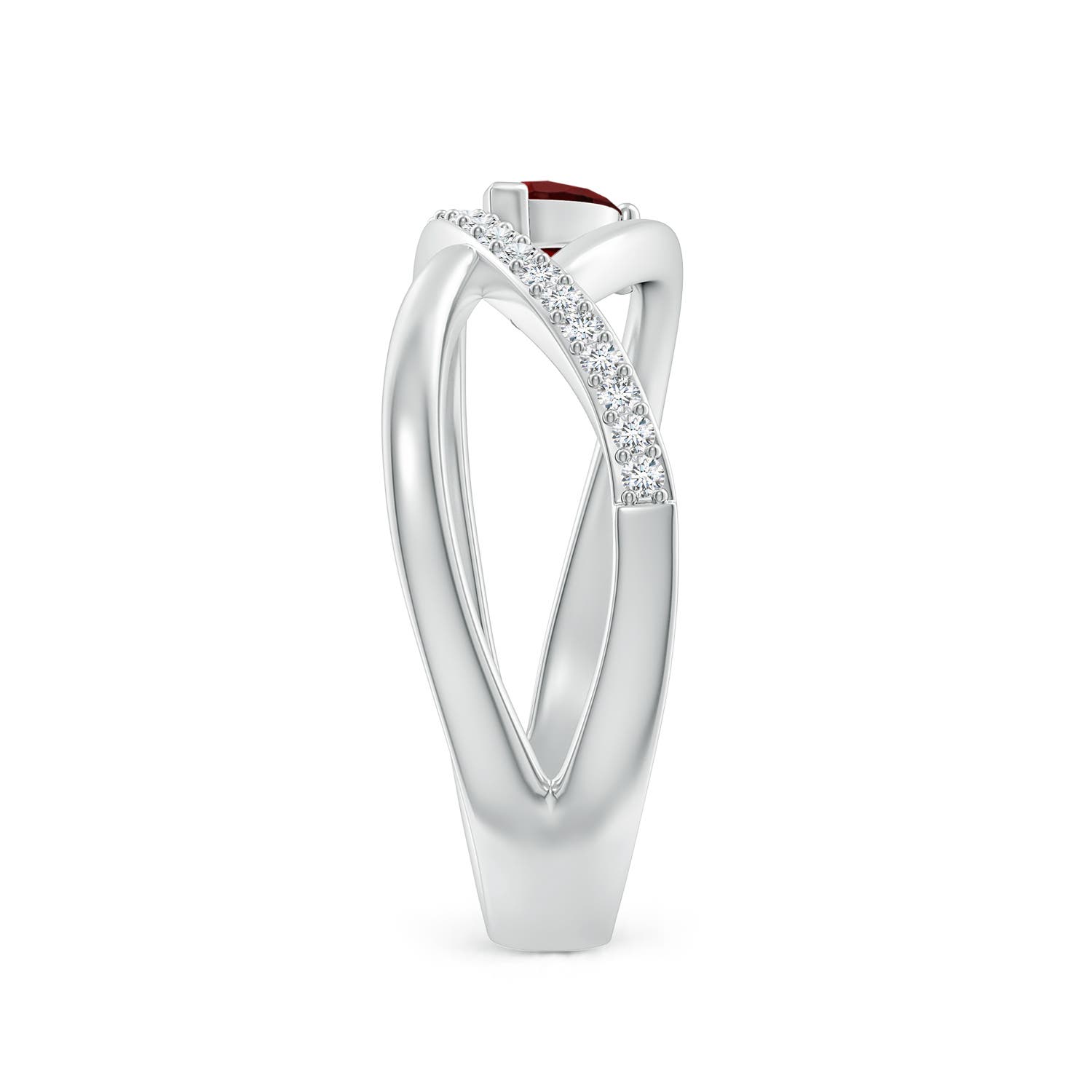 AAA - Garnet / 0.43 CT / 14 KT White Gold